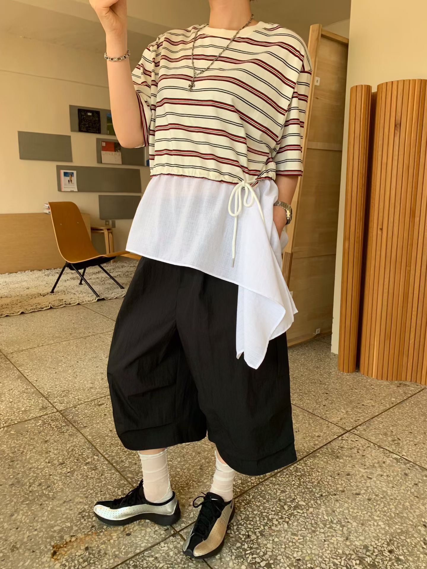 KS04 / RELAXED BALLOON FIT CARGO TROUSERS