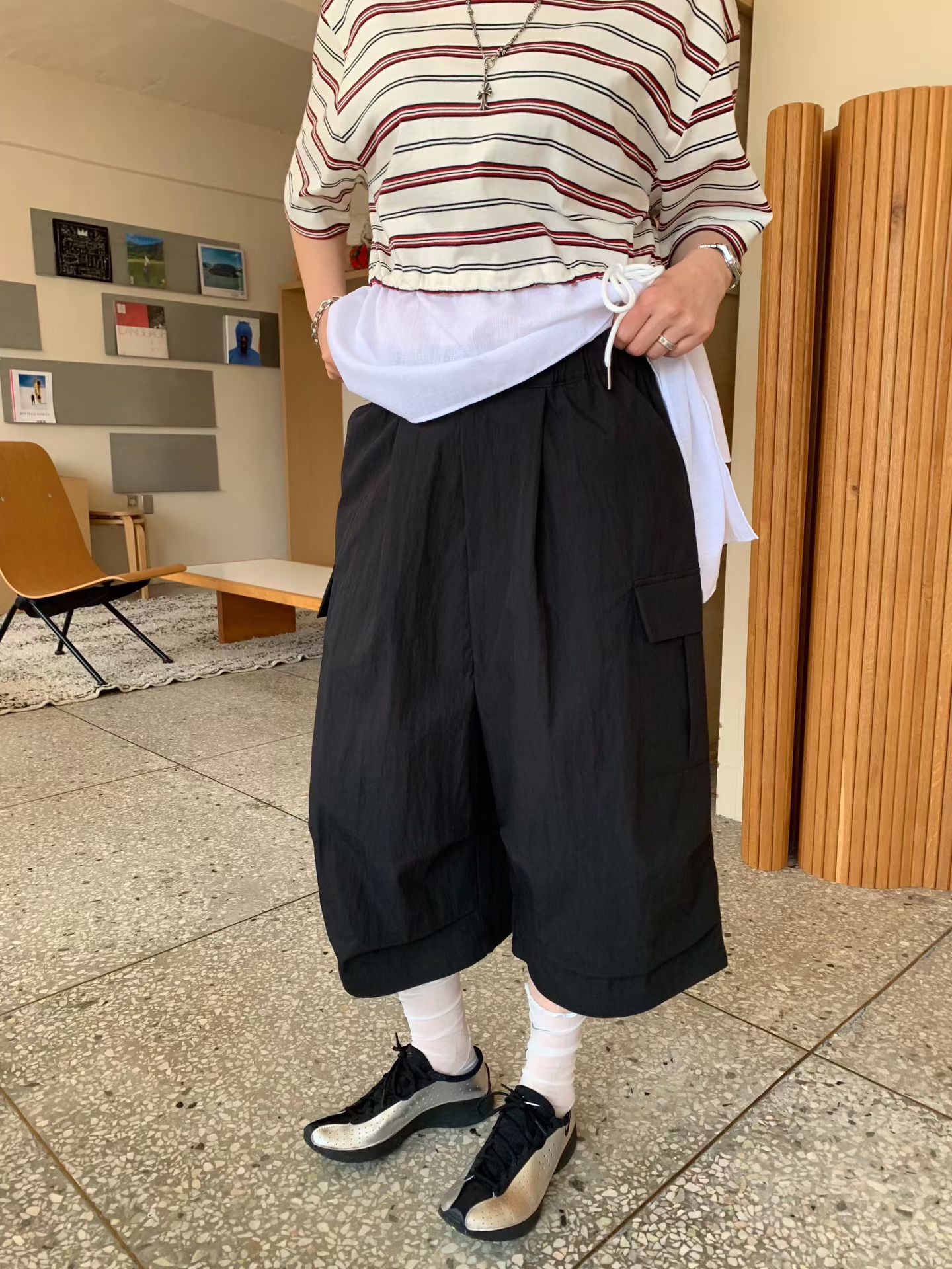 KS04 / RELAXED BALLOON FIT CARGO TROUSERS