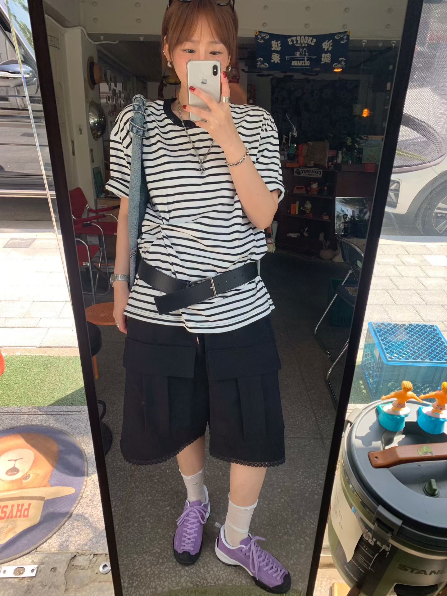 KS08 / TWISTED KNOT DETAIL STRIPE TEE
