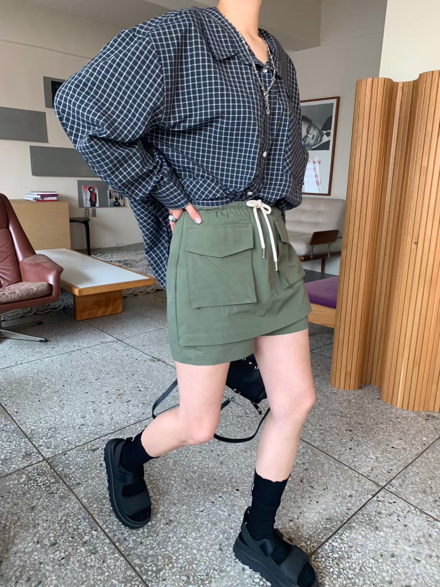 KS12 / BANDED WAIST CARGO SKORTS
