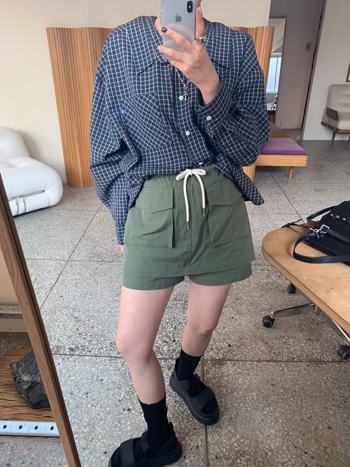 KS12 / BANDED WAIST CARGO SKORTS