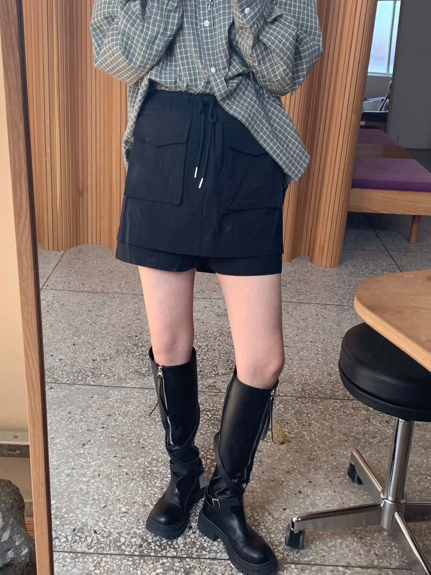 KS12 / BANDED WAIST CARGO SKORTS