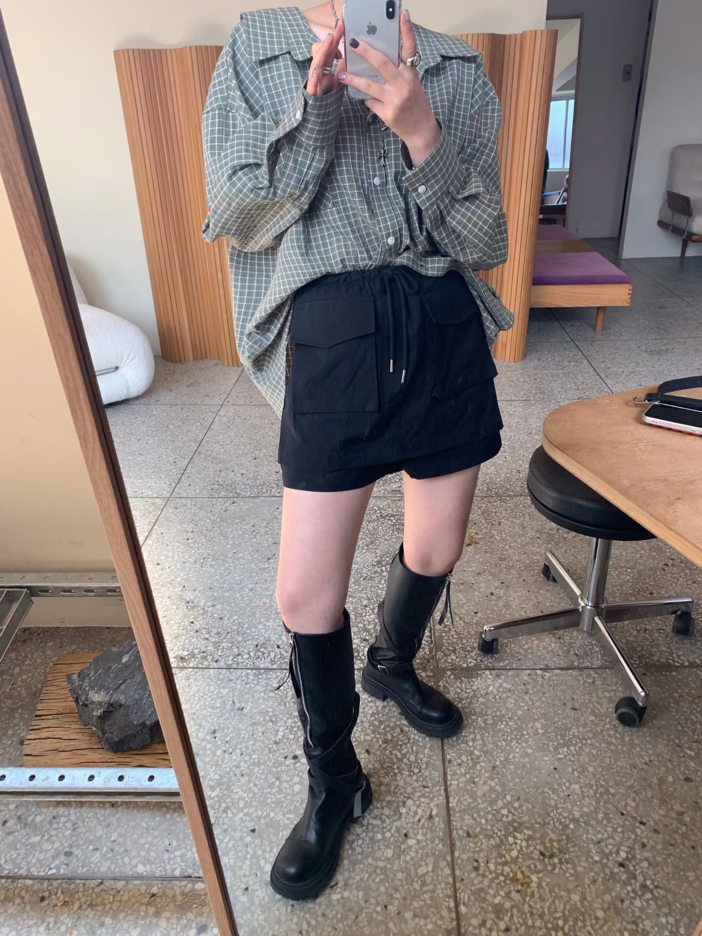 KS12 / BANDED WAIST CARGO SKORTS