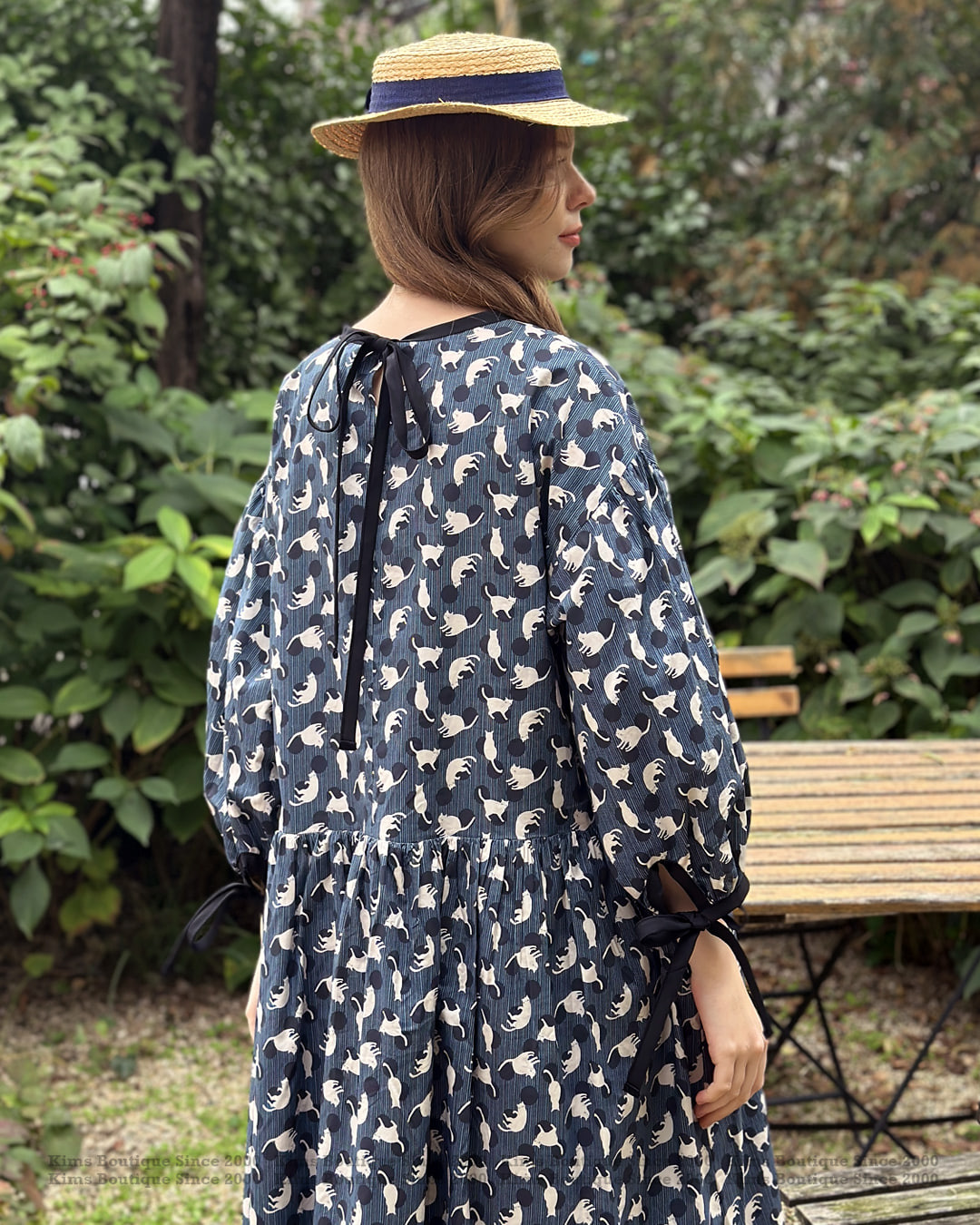 KB04 / Cats Printed Oversized Dress