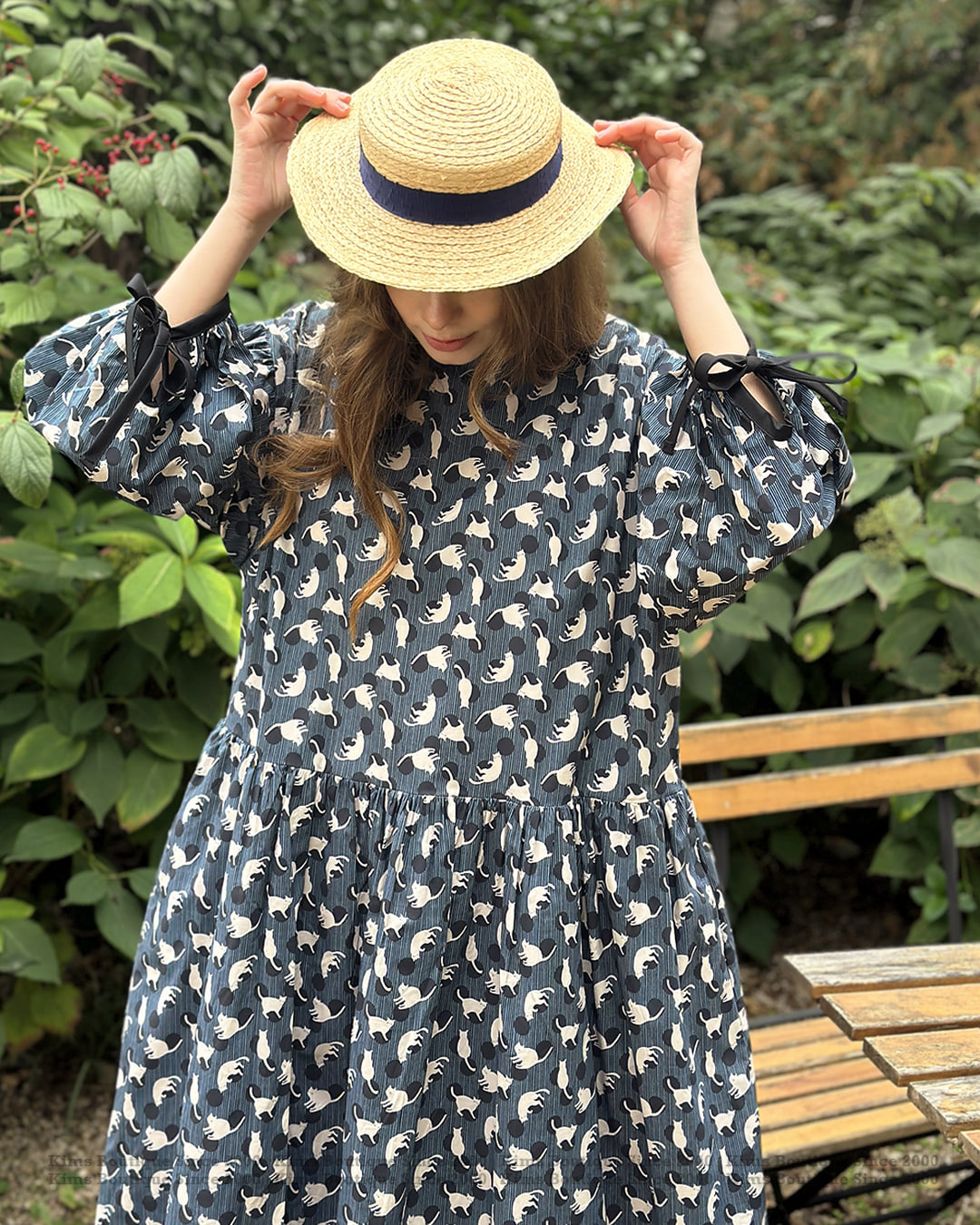 KB04 / Cats Printed Oversized Dress