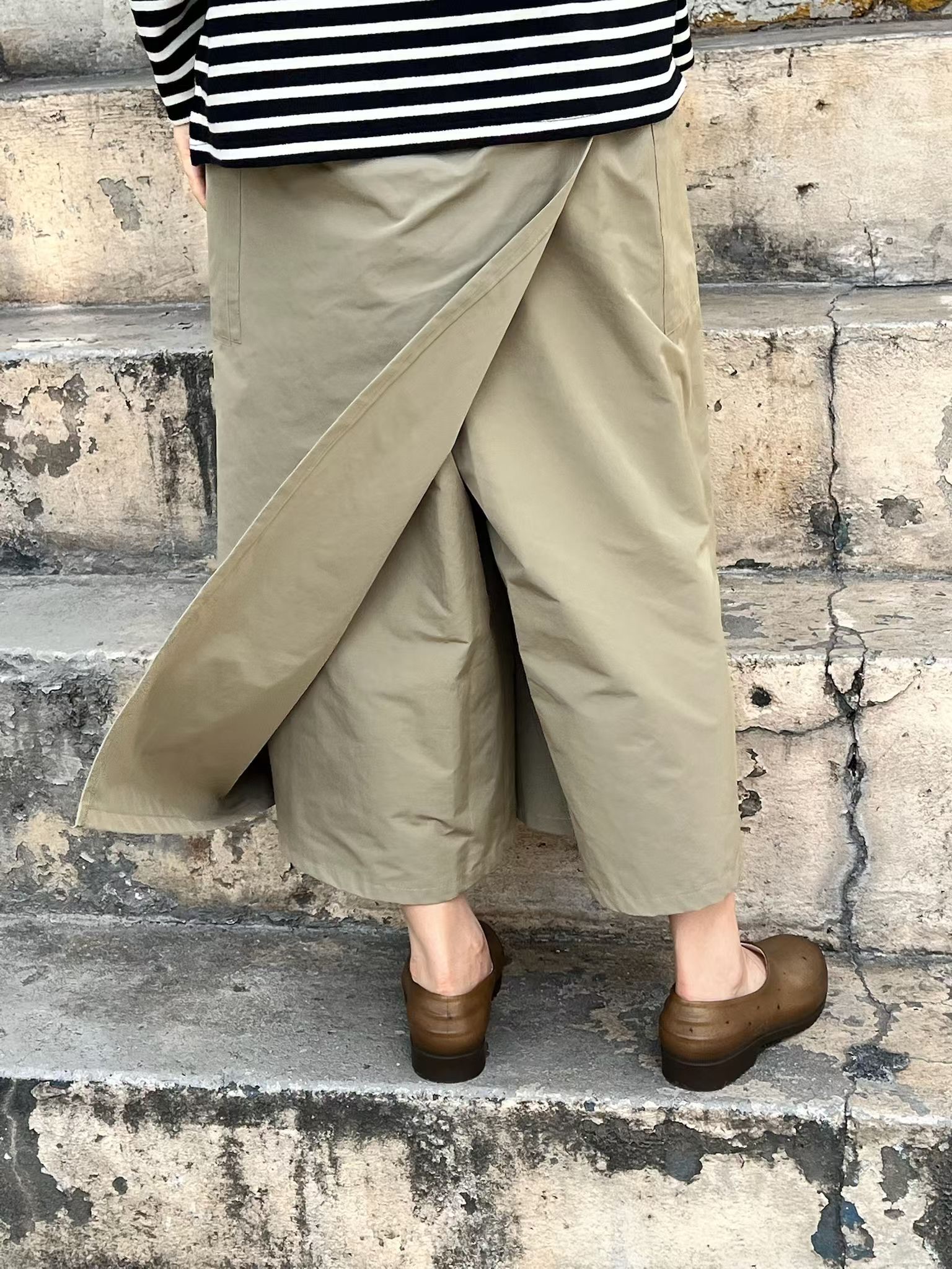 ER04 / BANDED WAIST POCKET SKIRT PANTS