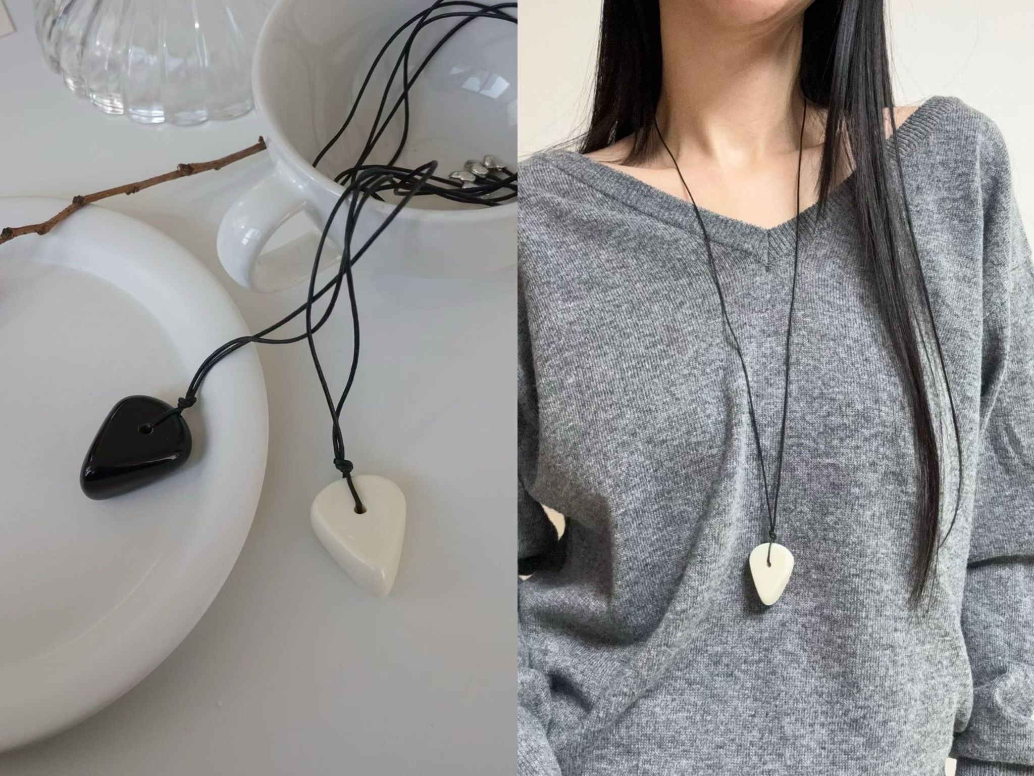 DK30 / TRIANGULAR PENDANT STRING NECKLACE