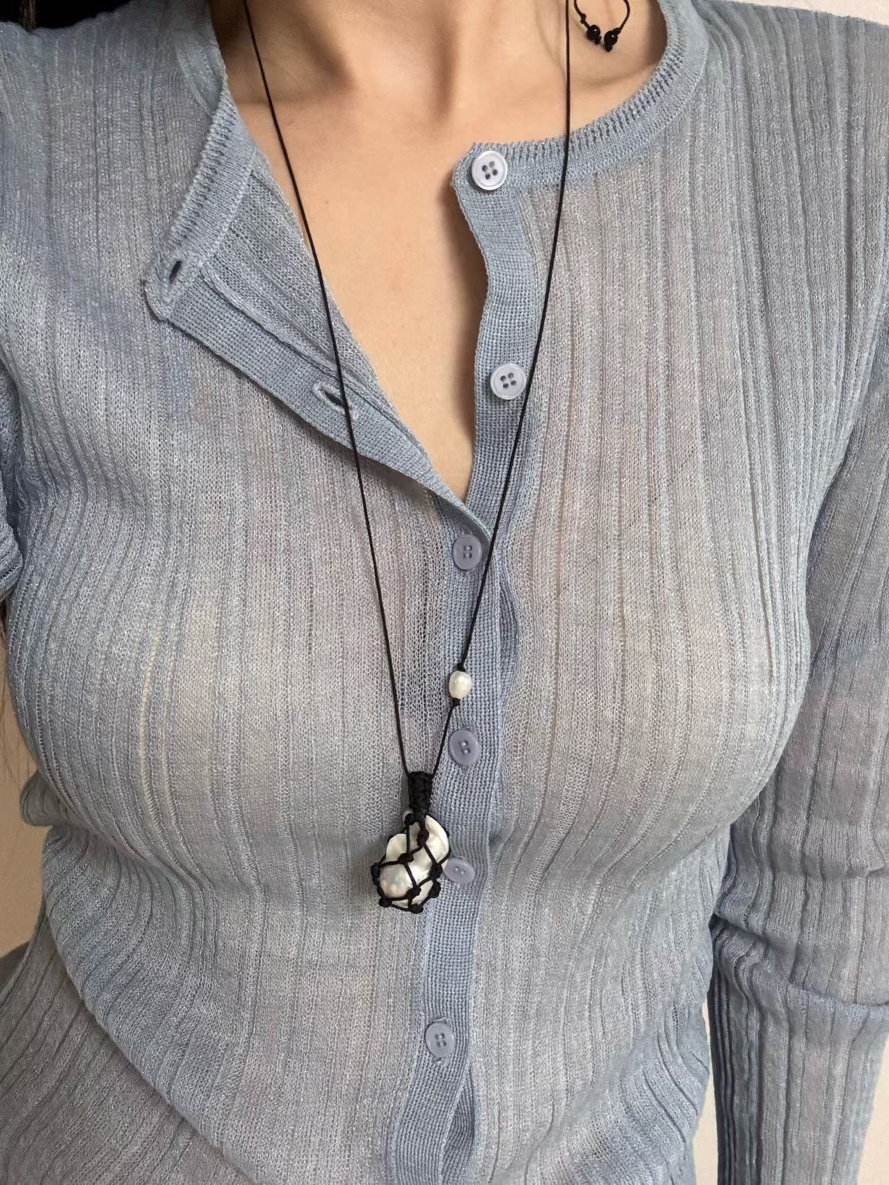 DK31 / FRESH WATER PEARL PENDANT LONG NECKLACE