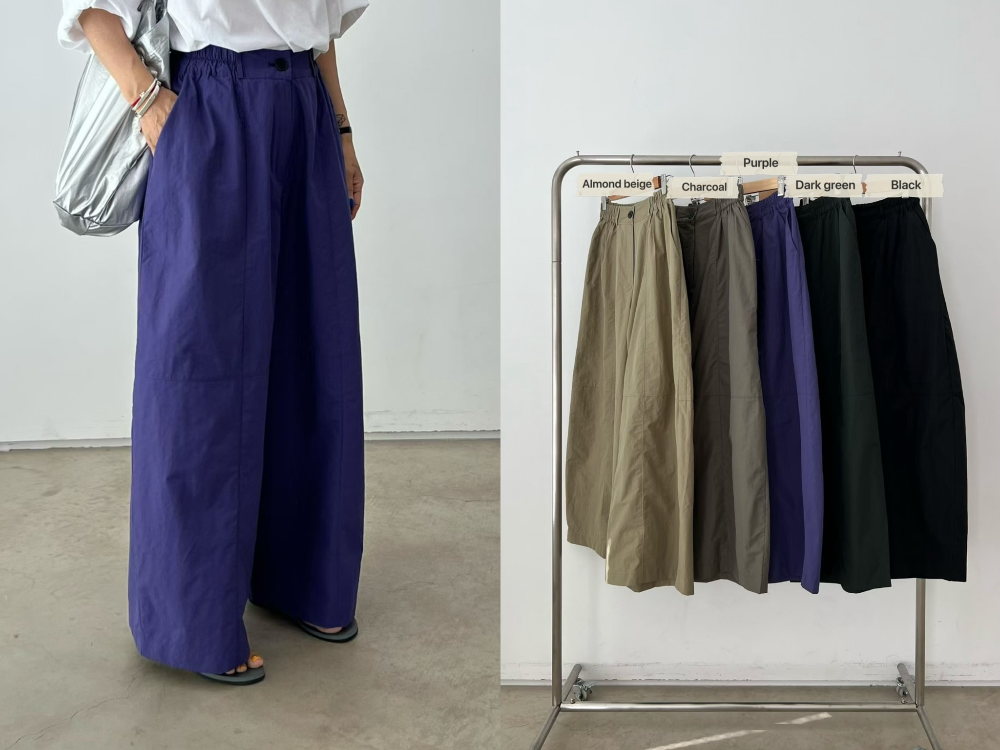 VN23 / BANDED WAIST STRAIGHT LEGGED TROUSERS
