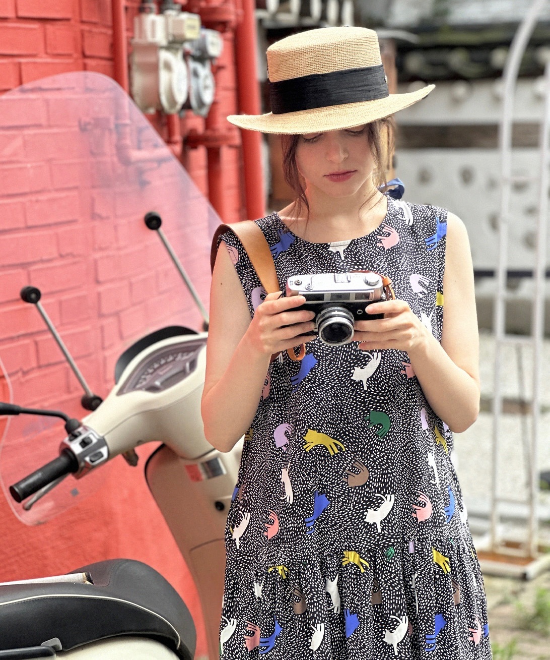 KB10 / Fun Cat Printed Drop Waist Dress