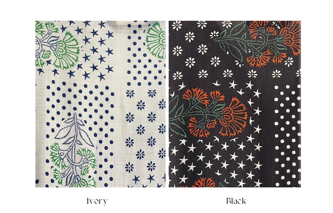 KB11 / V neckline Floral Loose Dress