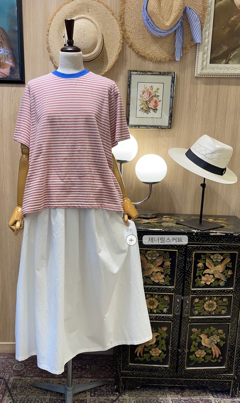 KB15 / Contrast Neckline Stripe Tee