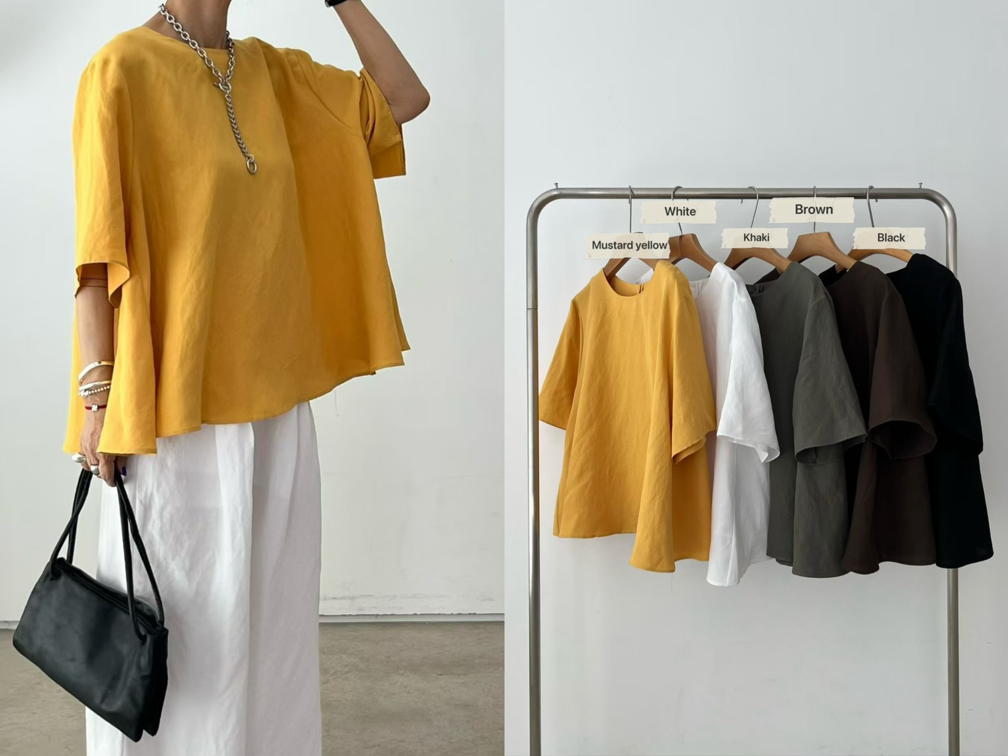 VN29 / ROUND NECKLINE A-LINE TOP