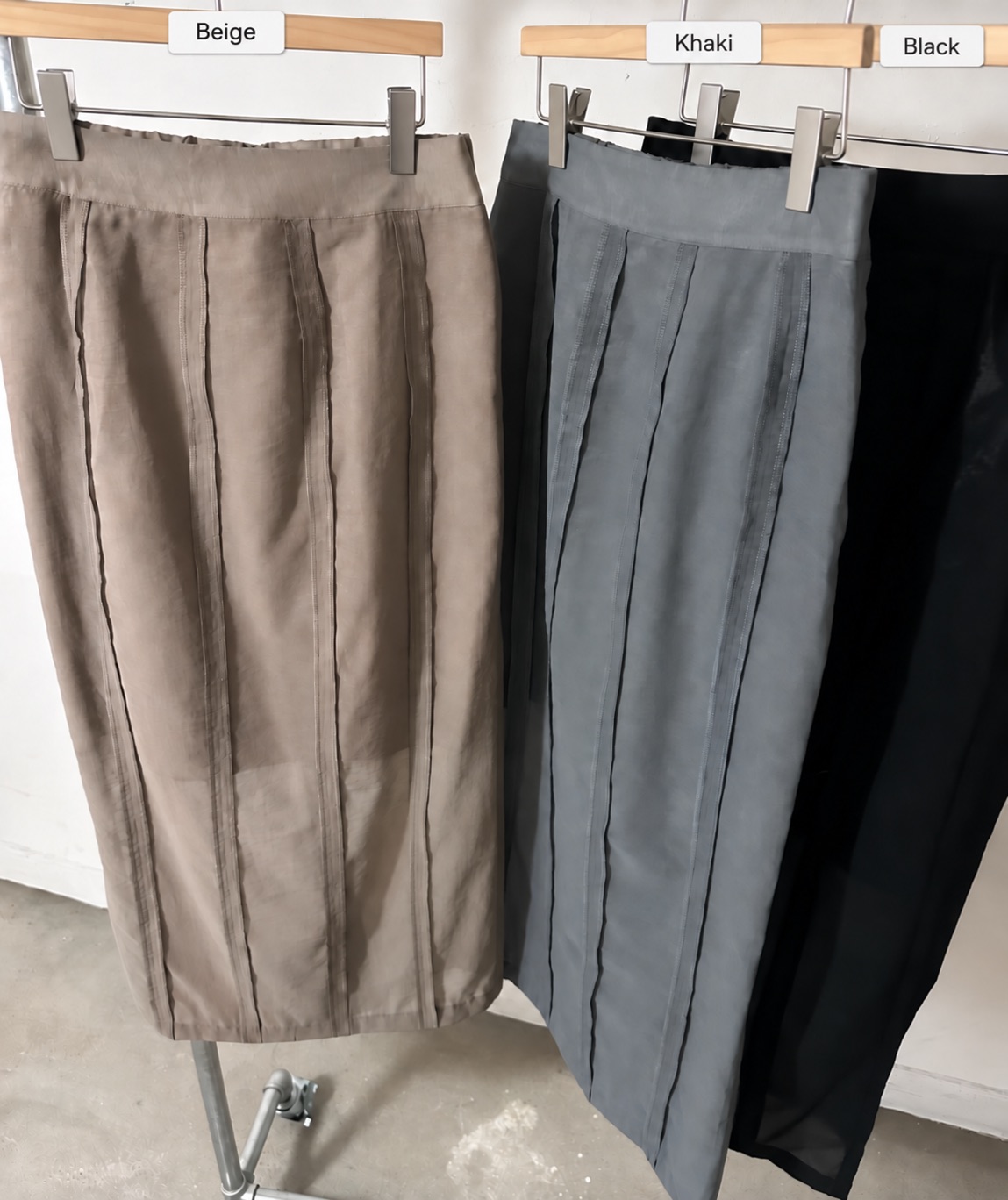 ER12 / SEMI SHEER PANELLED SEAM SKIRT