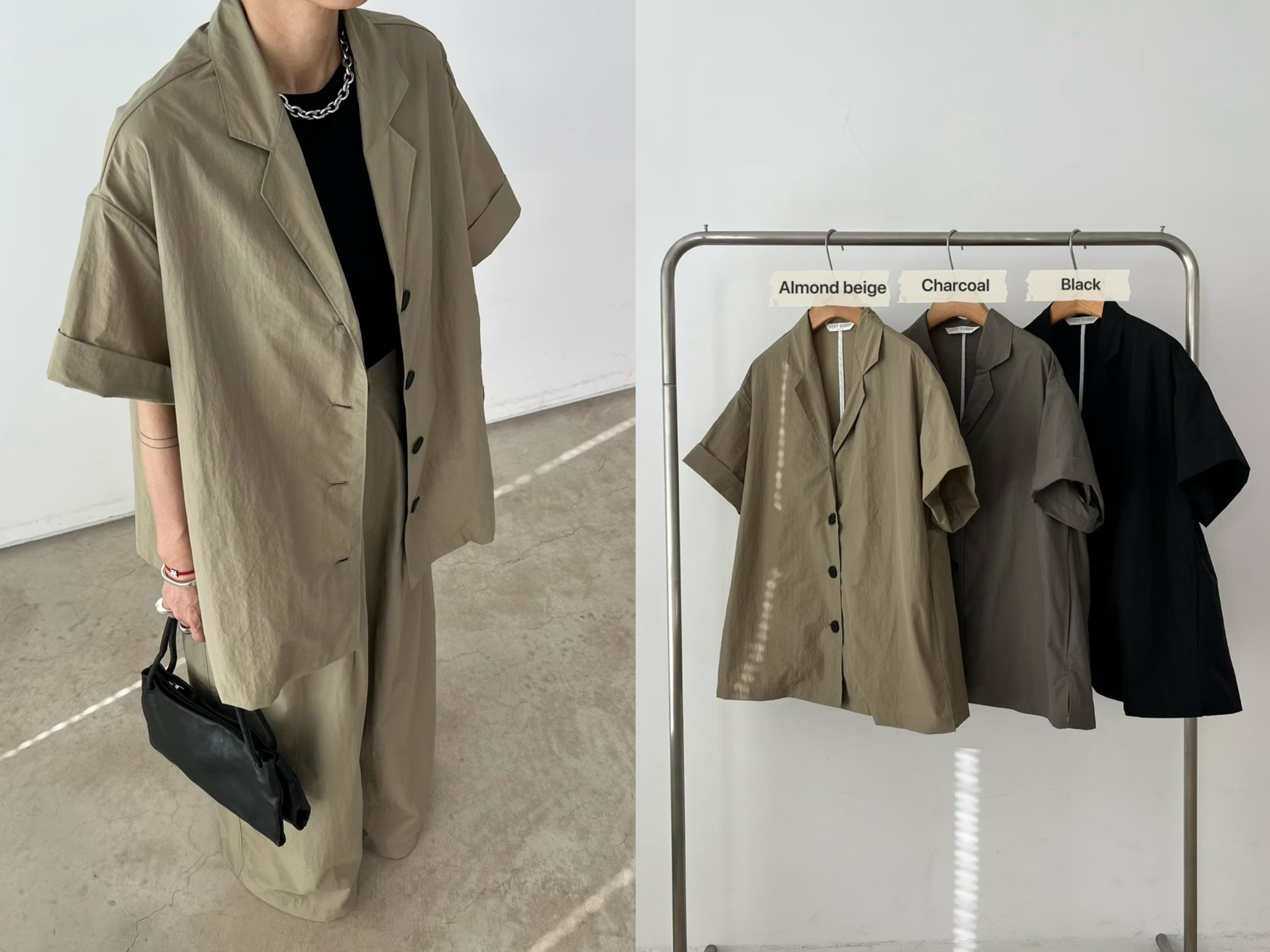 VN25 / SINGLE BREASTED SHORT SLEEVES LIGHT BLAZER