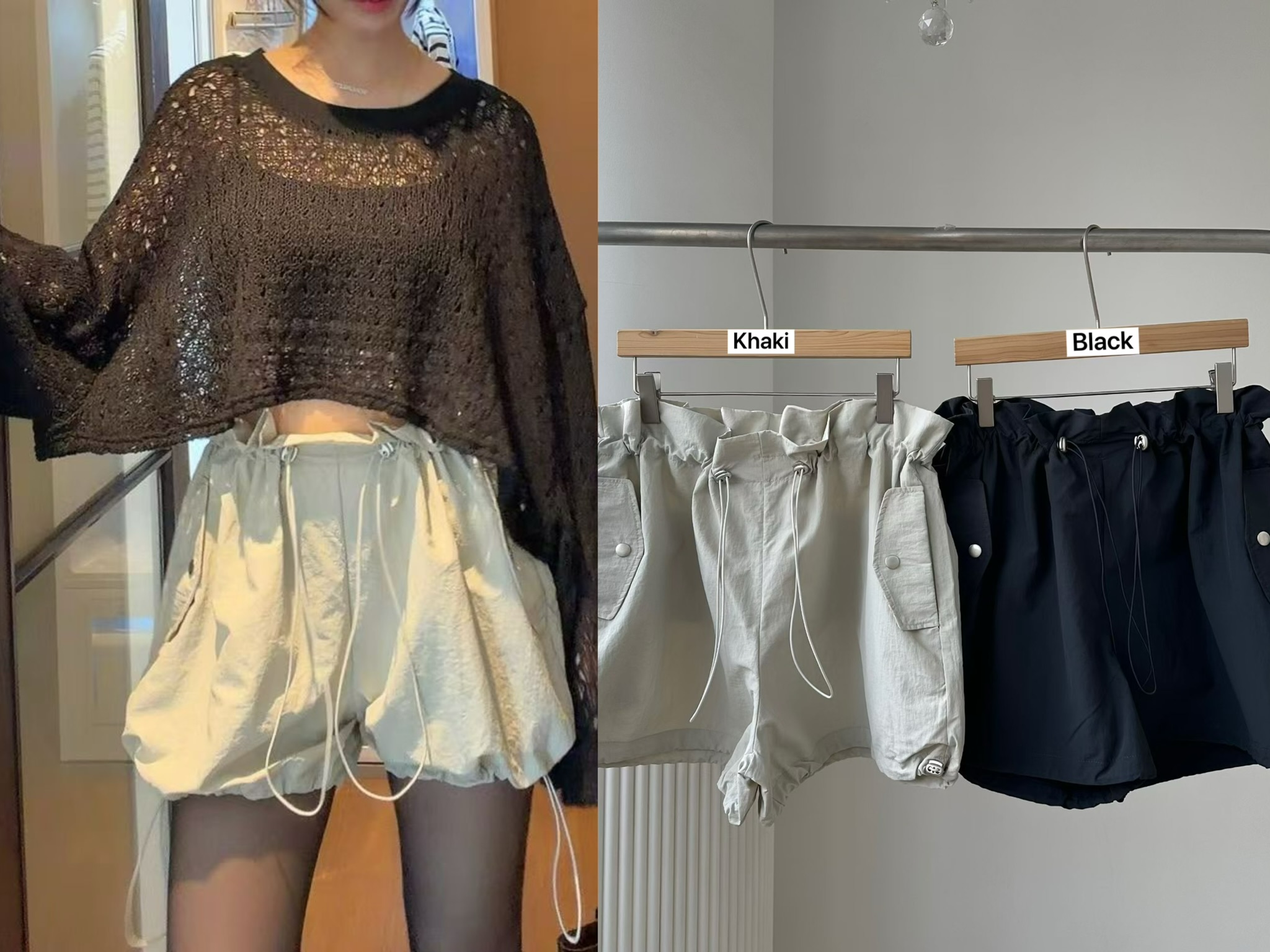 ER18 / TOOGLE HEM PAPER BAG SHORTS