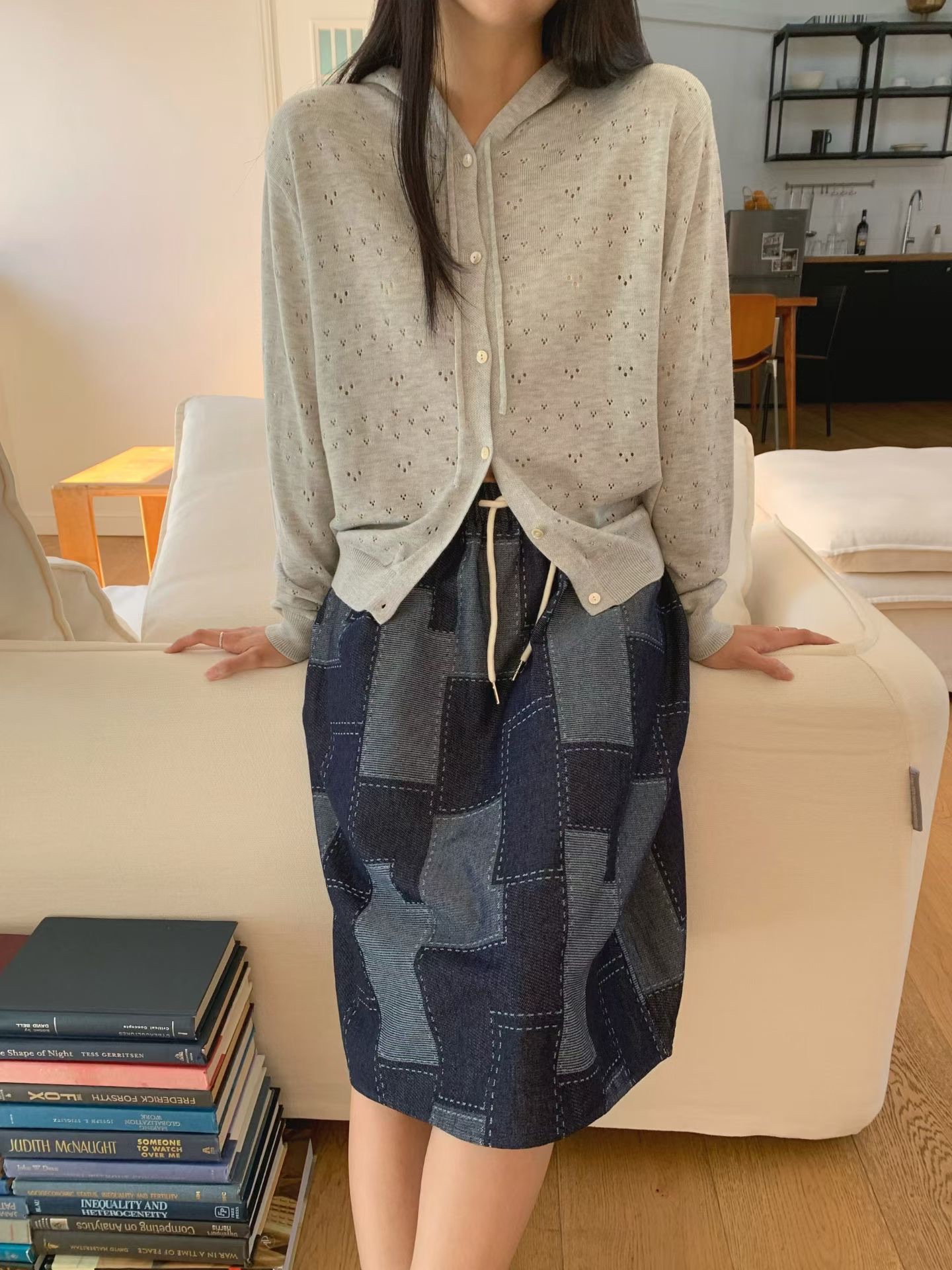 ER25 / ELASTIC WAISTBAND PATCHWORK SKIRT