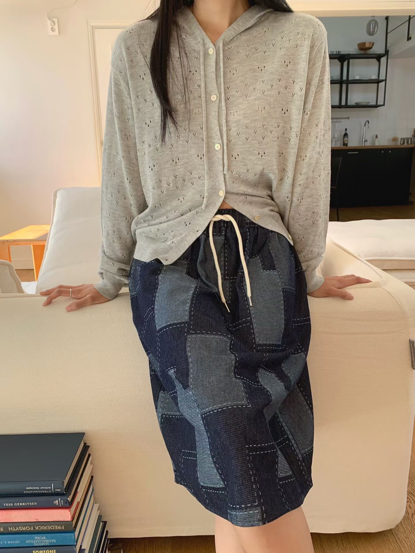 ER25 / ELASTIC WAISTBAND PATCHWORK SKIRT