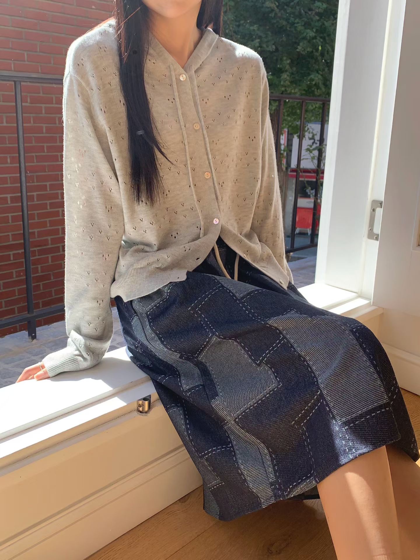 ER25 / ELASTIC WAISTBAND PATCHWORK SKIRT