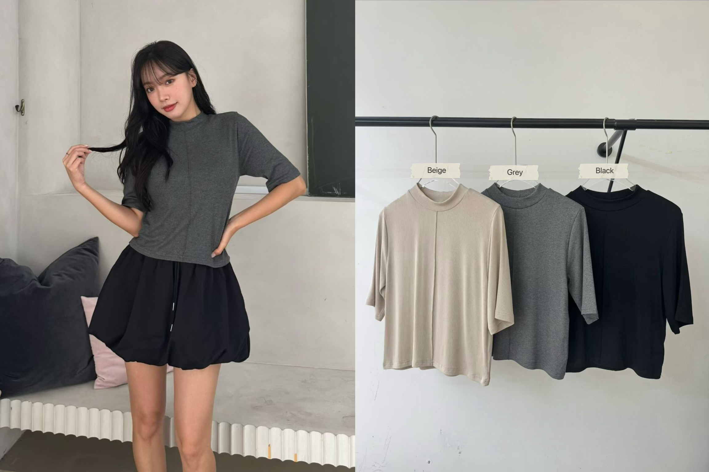 YQ34 / HIGH NECKLINE SOFT TEE