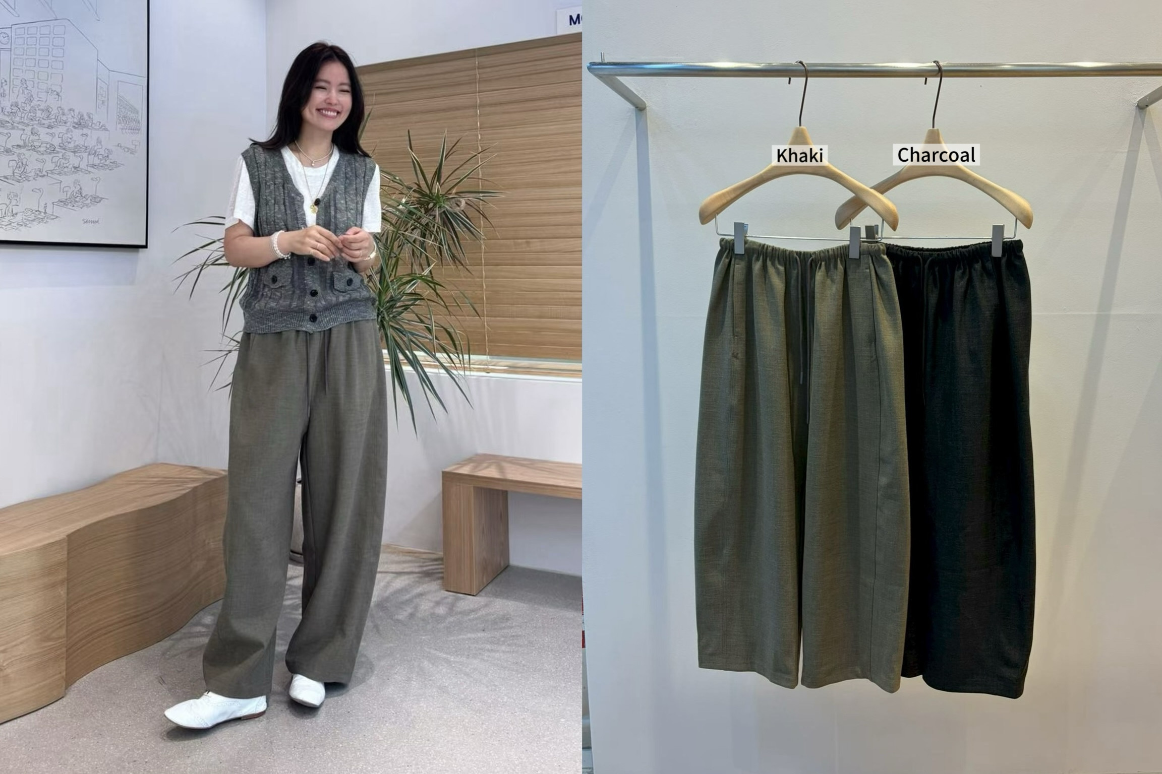UE22 / ELASTIC WAISTBAND DRAWSTRING PANTS