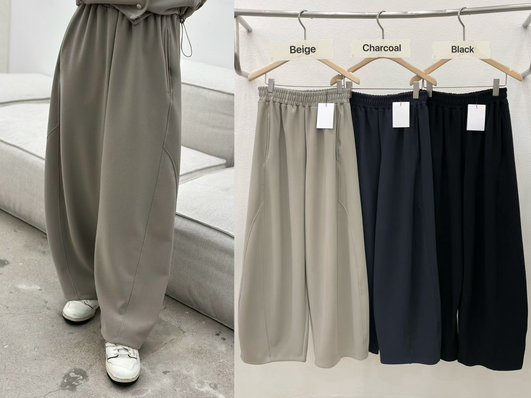 LE10 / BANDED WAIST RELAX FIT TROUSERS