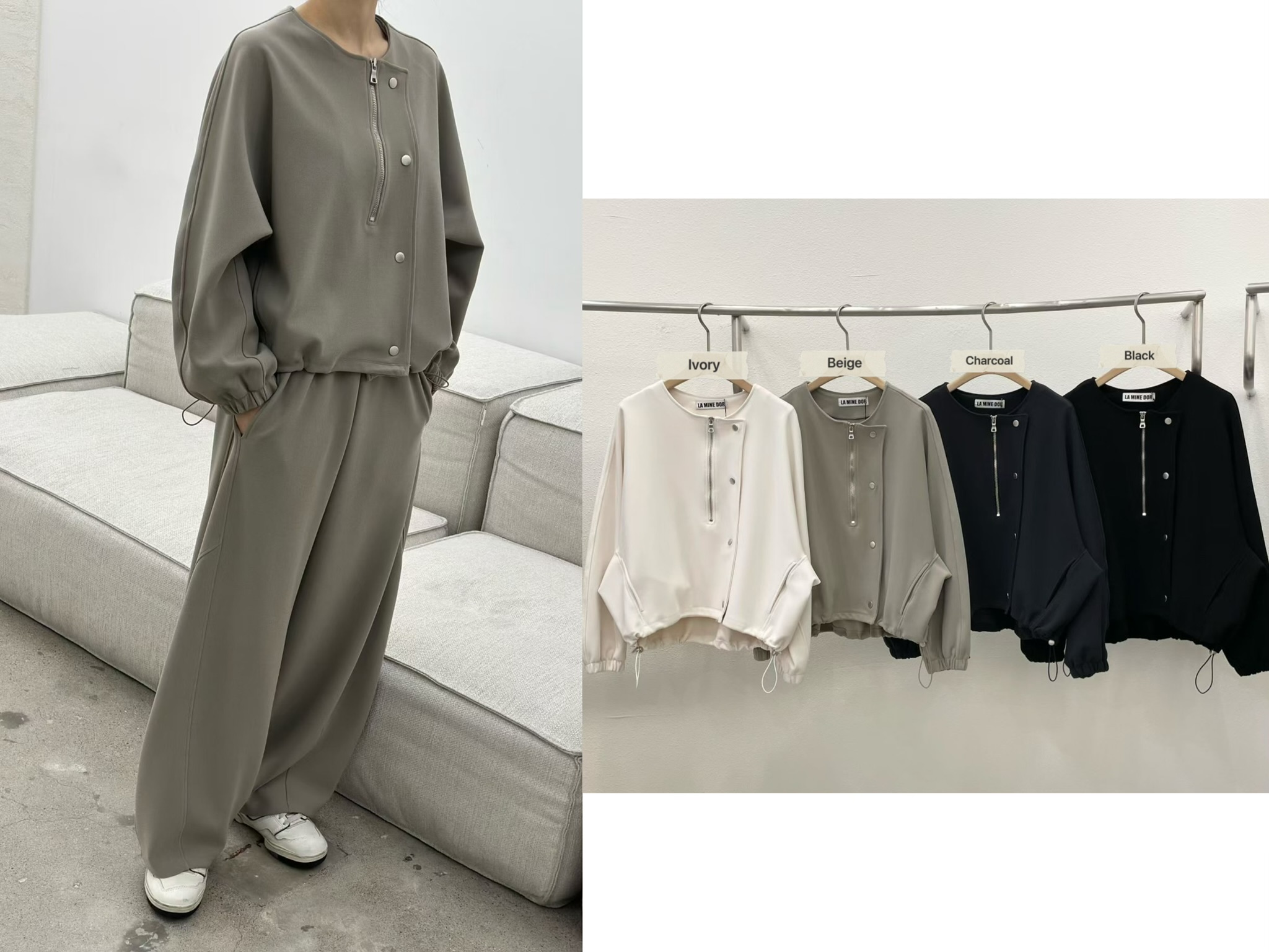 LE09 / ZIPPER-SNAP BUTTON LIGHT JACKET