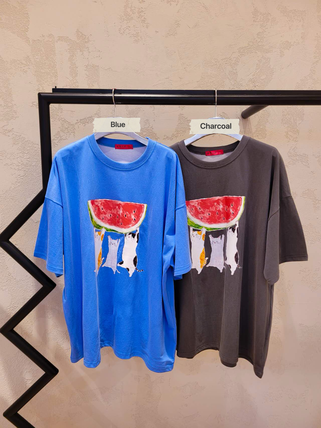 CD25/WATER MELON AND CATS OVERSIZE TEE 