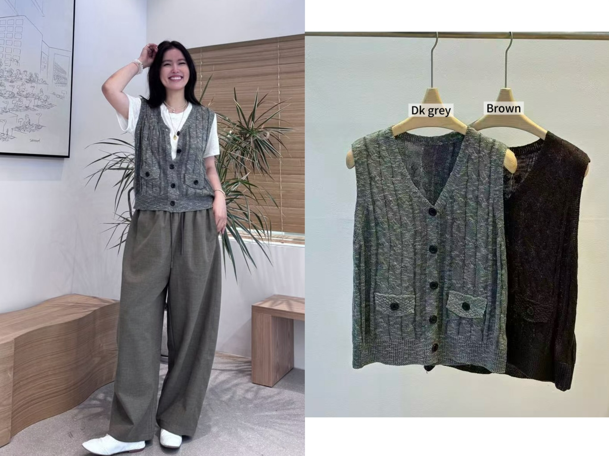 UE26 / CABLE KNIT VEST TOP