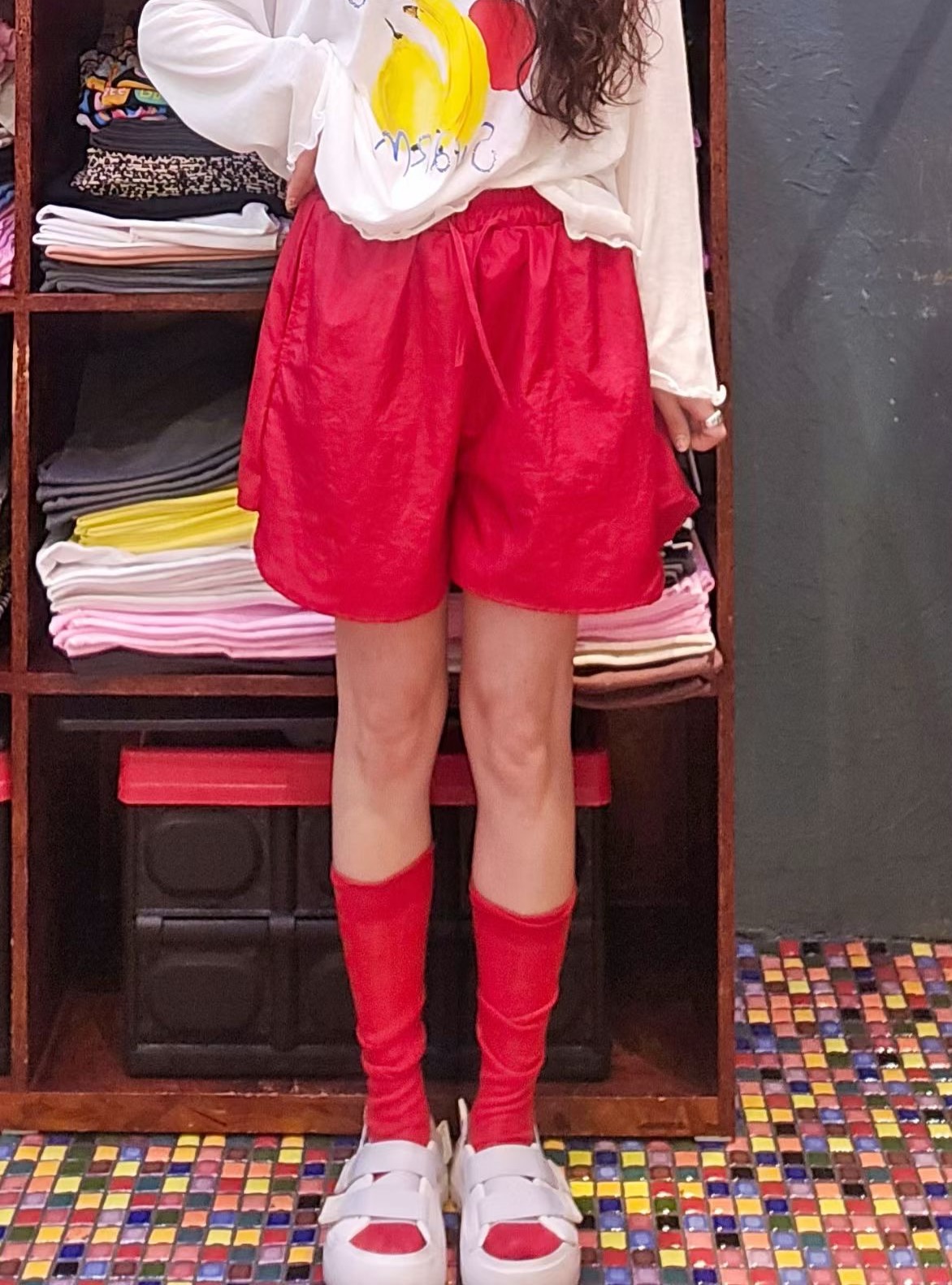 CD13 / BANDED WAIST POCKET SHORTS