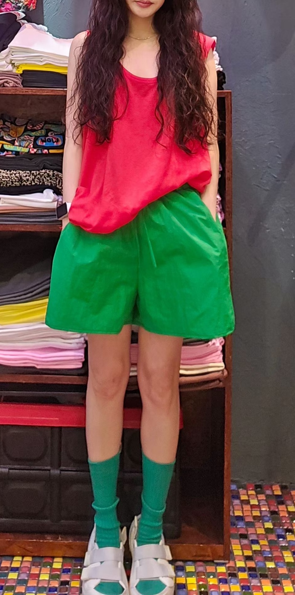 CD13 / BANDED WAIST POCKET SHORTS