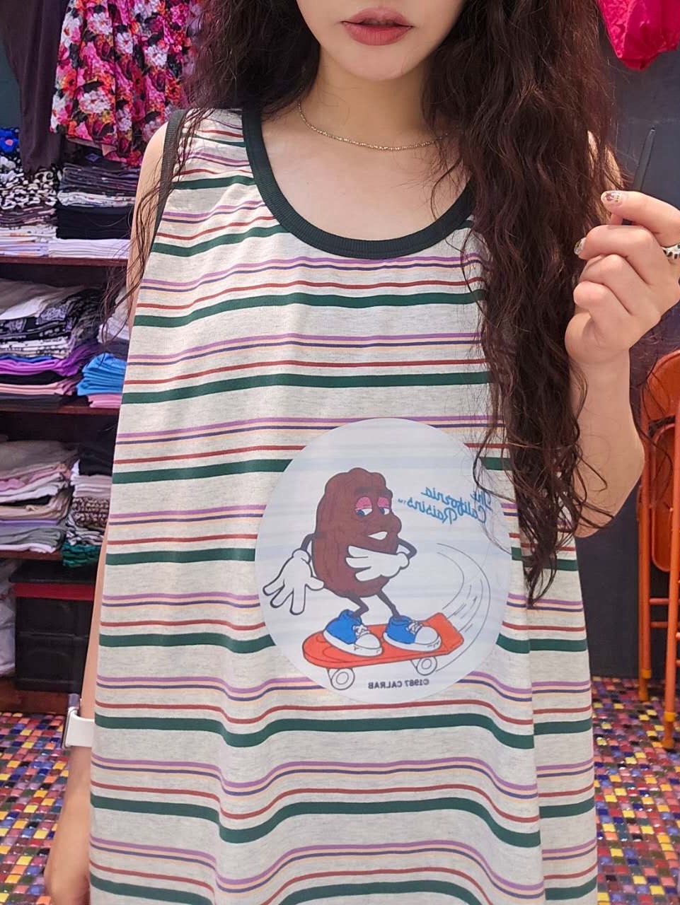 CD15 / THE CALIFORNIA RAISINS STRIPE TANK TOP