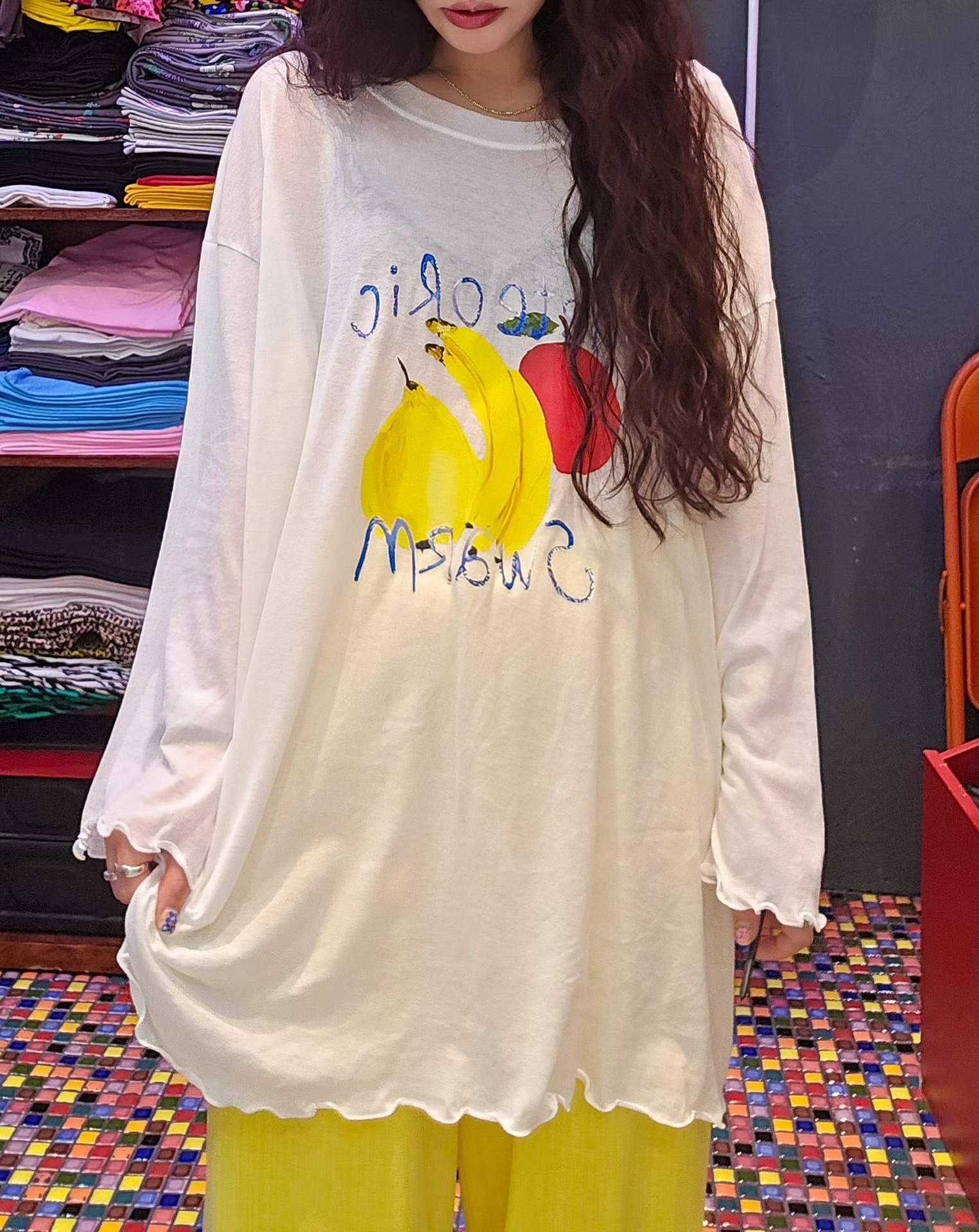 CD16 / LETTICE TRIM FRUIT TEE