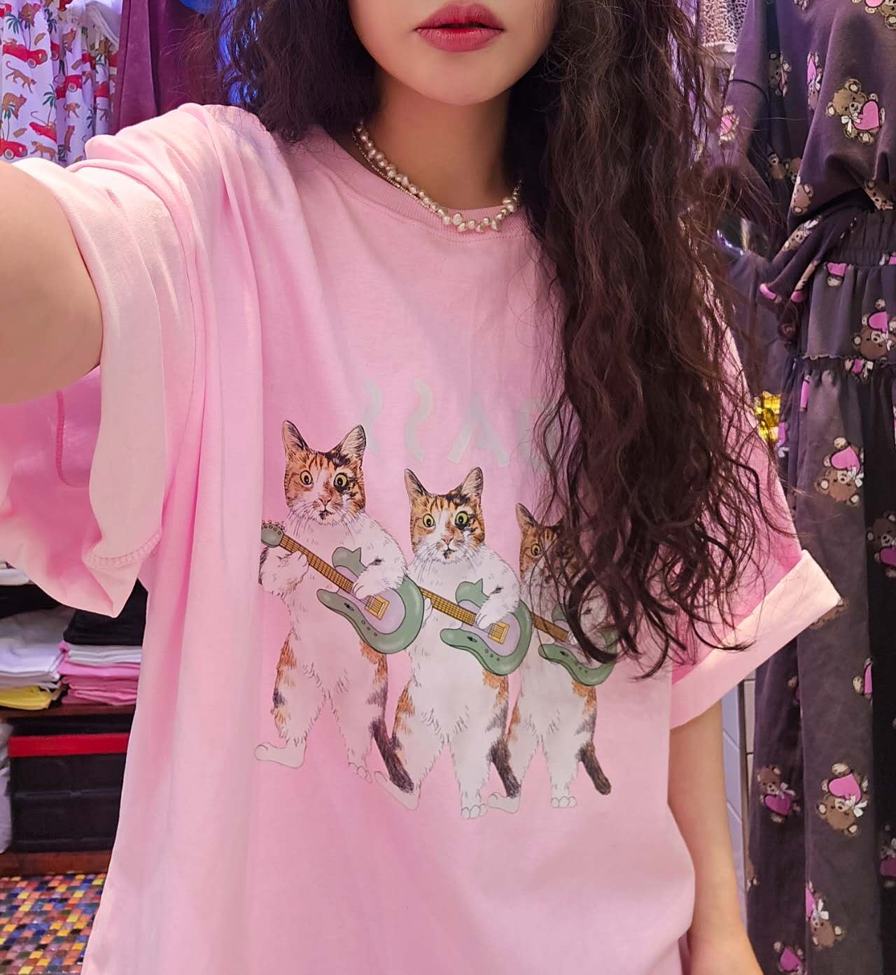 CD17 / BASS OVERSIZED CAT TEE SHIRT
