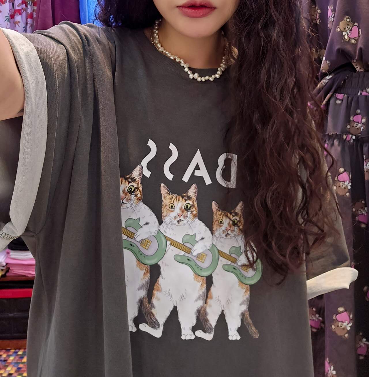 CD17 / BASS OVERSIZED CAT TEE SHIRT