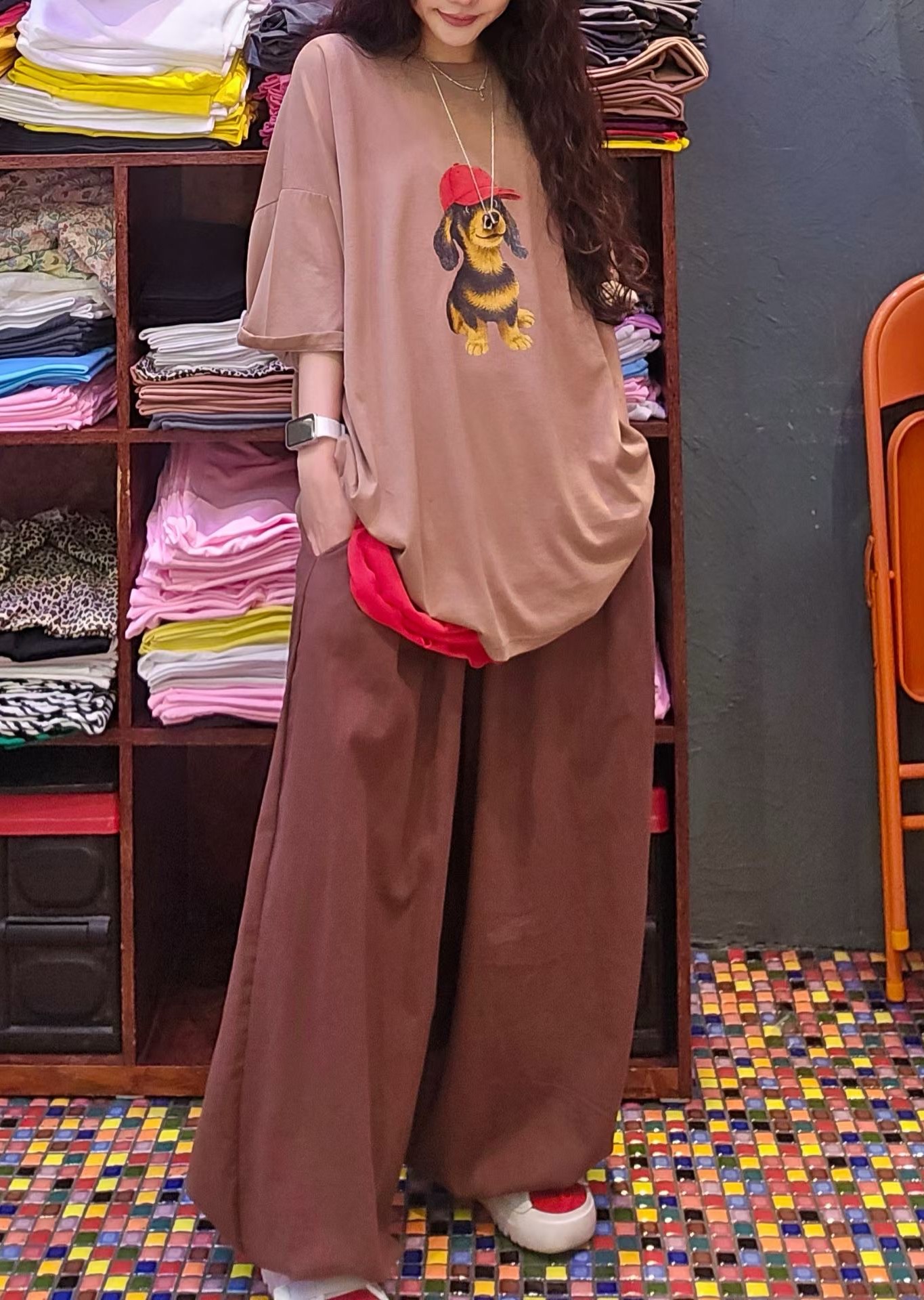 CD20 / DACHSHUND GRAPHIC OVERSIZED TEE