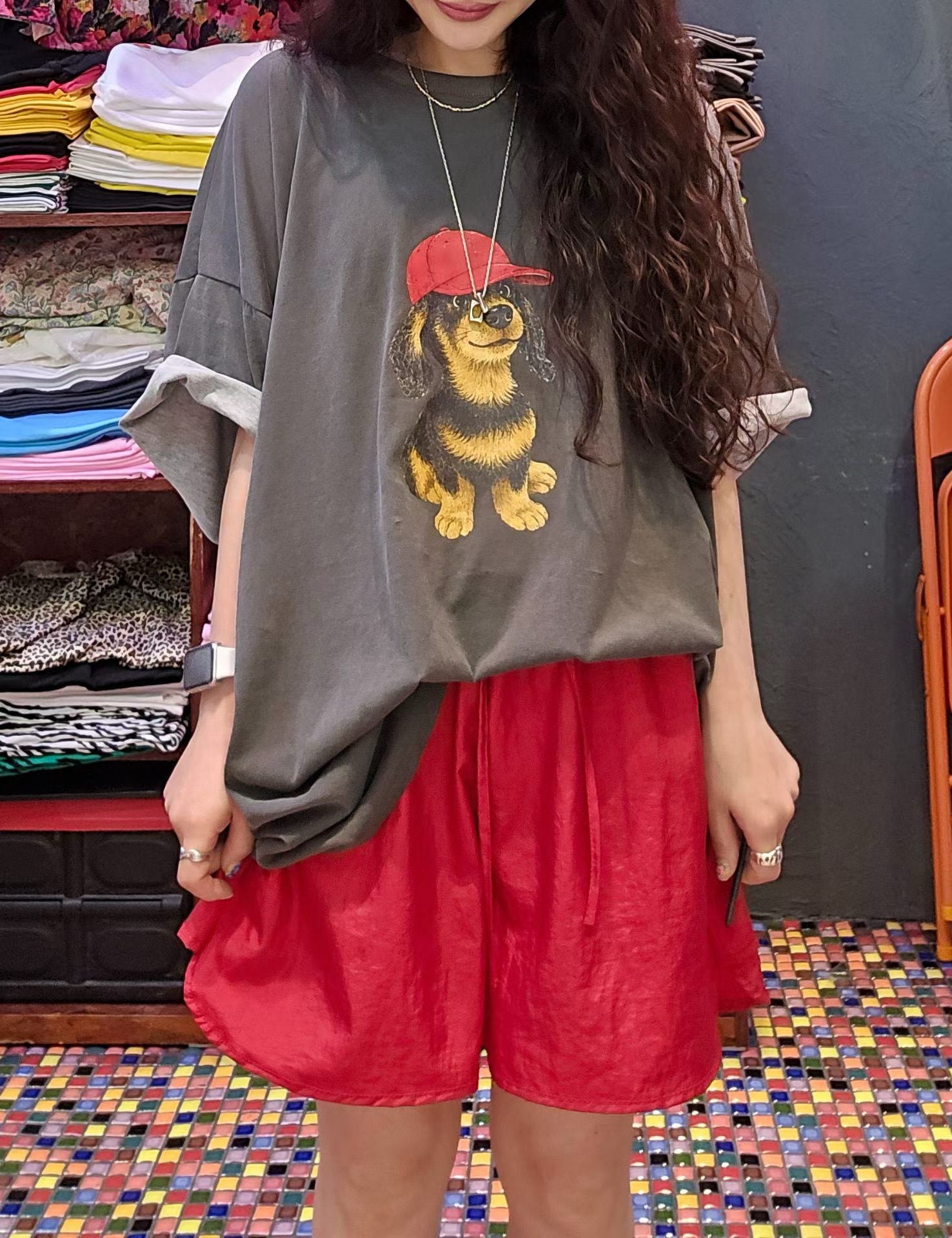 CD20 / DACHSHUND GRAPHIC OVERSIZED TEE