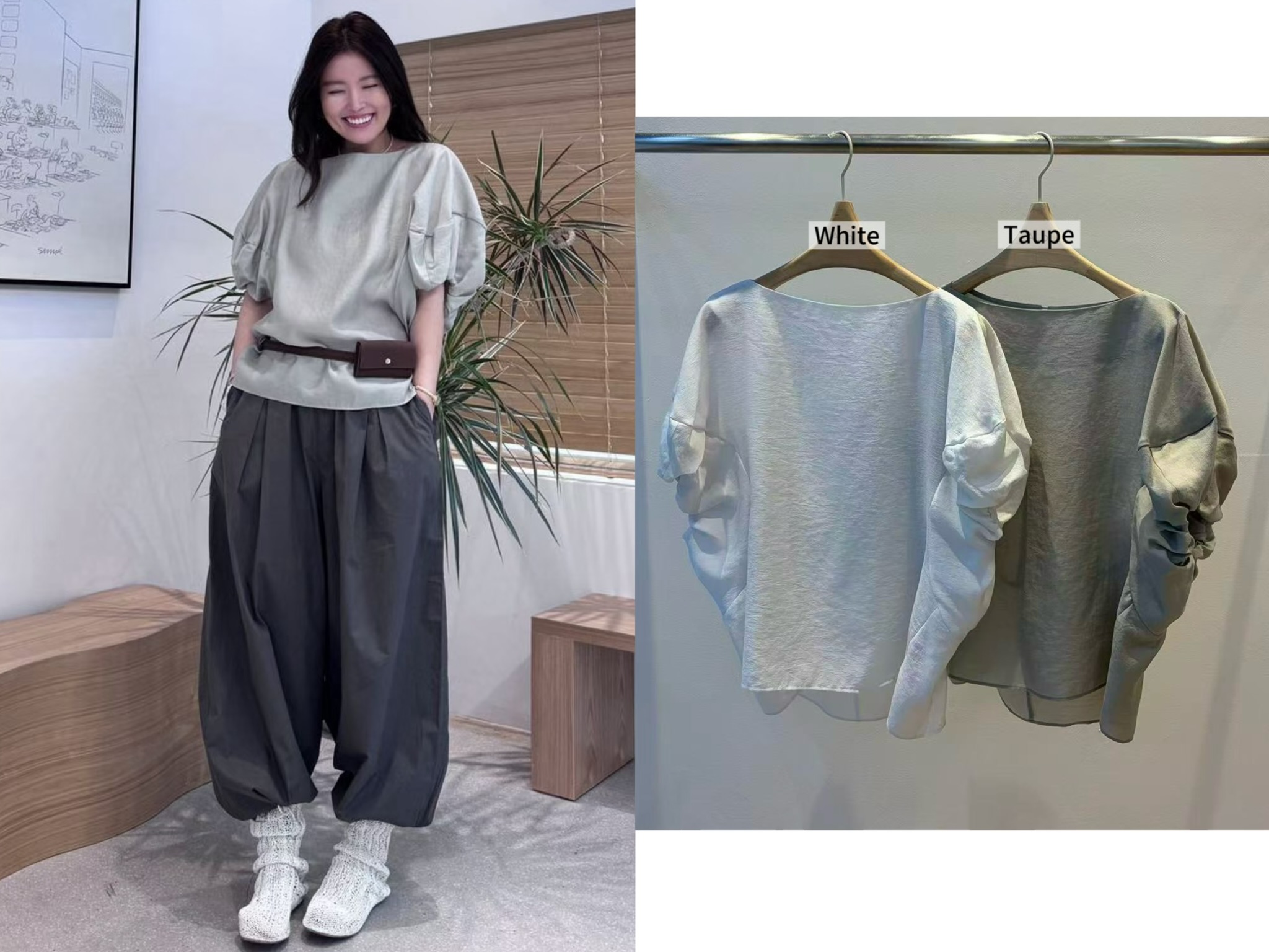 UE31 / VOLUME SLEEVES BOAT NECKLINE