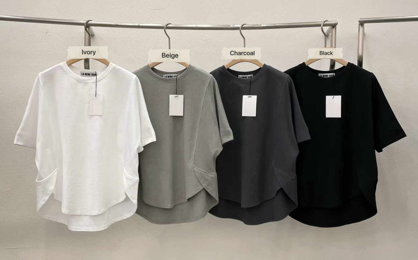 LE17 / OVERLAP CURVED HEM TEE