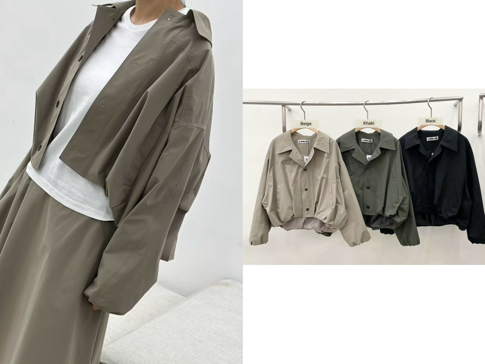 LE22 / CROPPED BALLOON SLEEVES JACKET