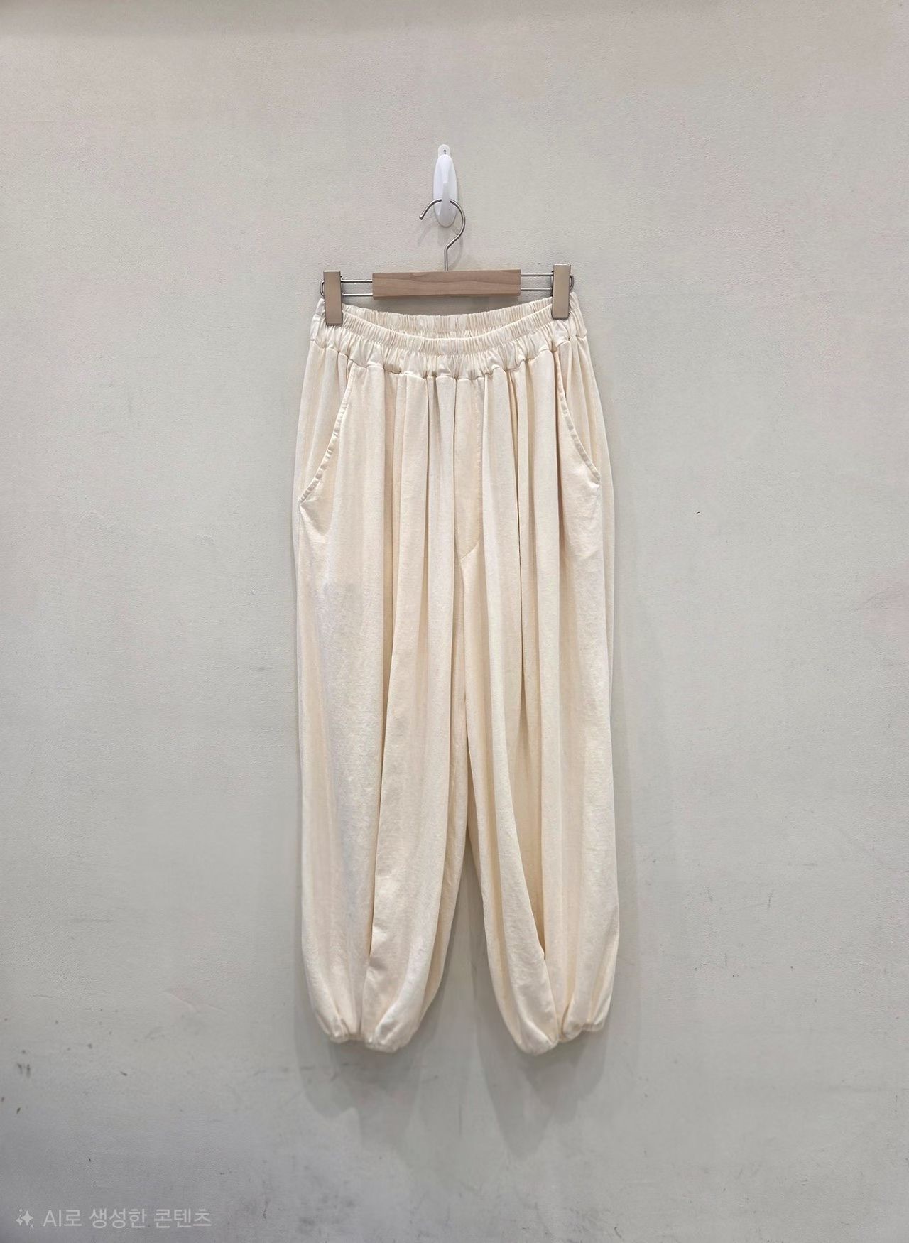 MA23 / ELASTIC BAND POCKET HAREM PANTS