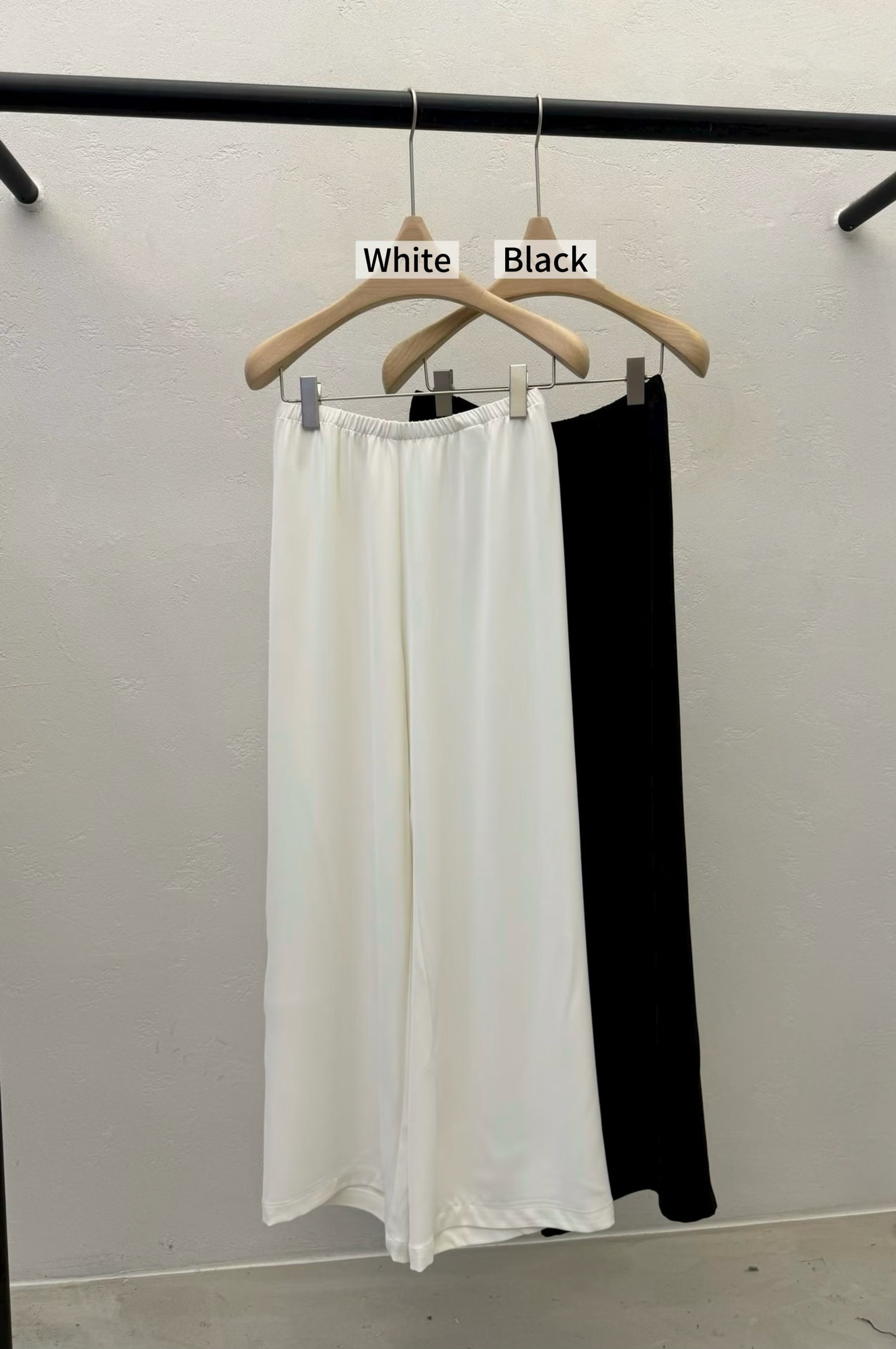 KF44 / ELASTIC WAISTBAND STRAIGHT TROUSERS