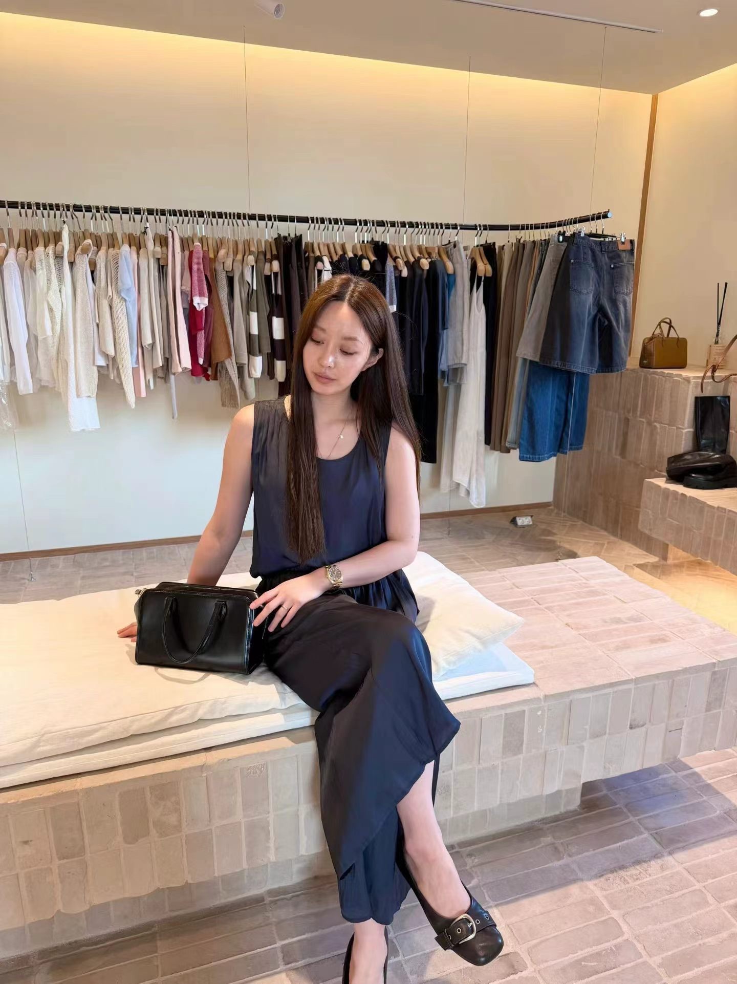 MU21 / ELASTIC BANDING POCKET FLOWY PANTS