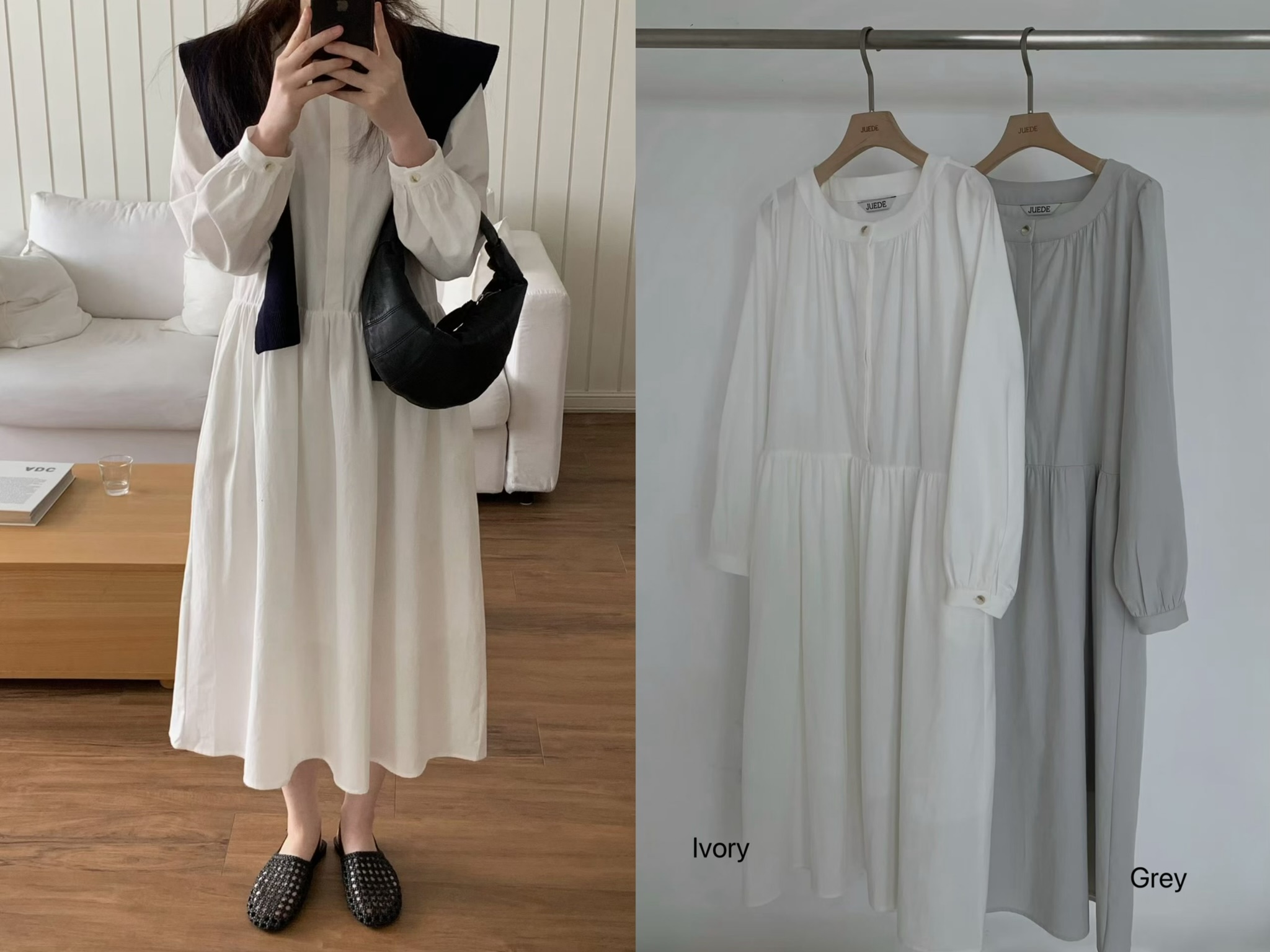 JU12 / DROP WAIST BUTTON DOWN DRESS