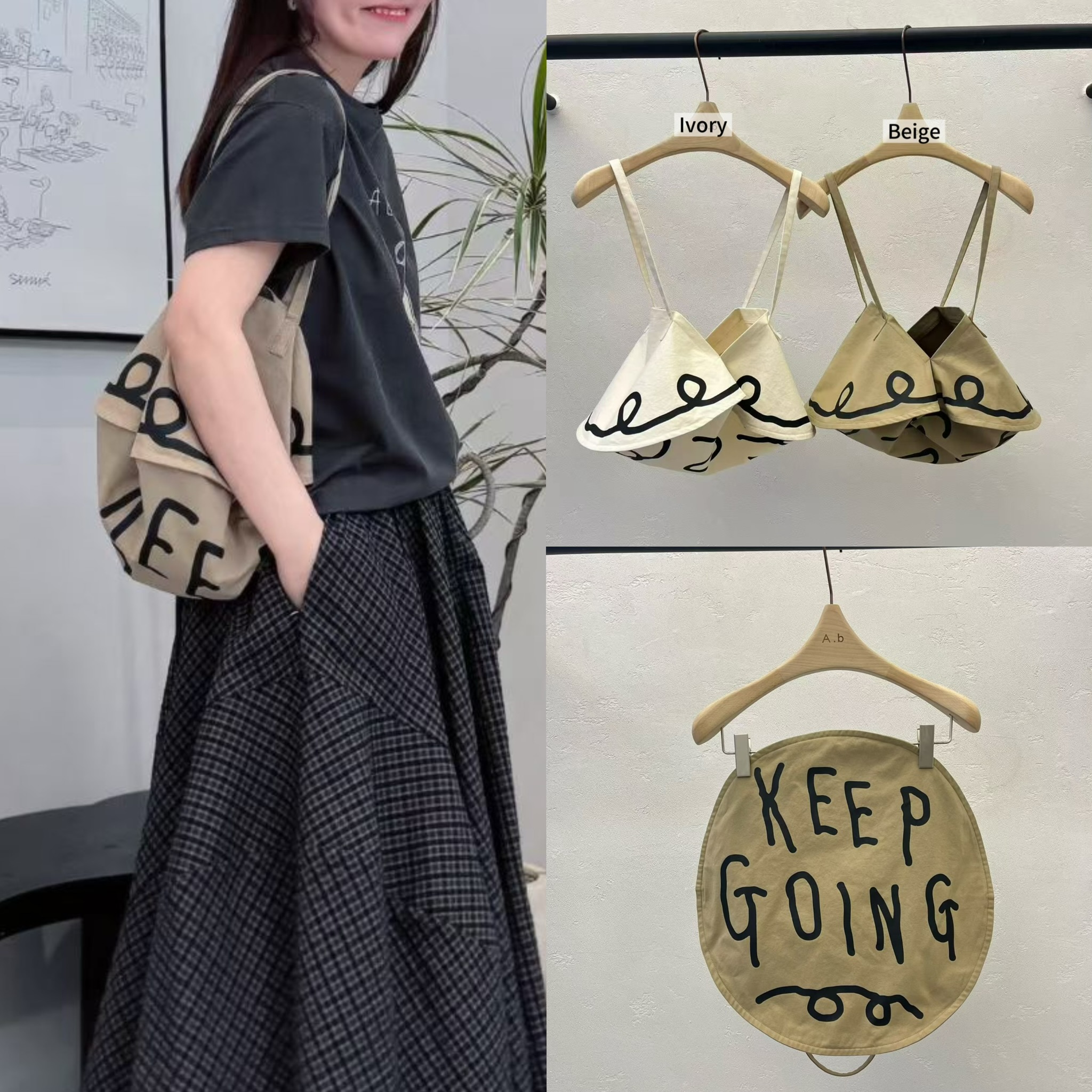 DA22 / "KEEP GOING" FORTUNE COOKIE SHAPED BAG