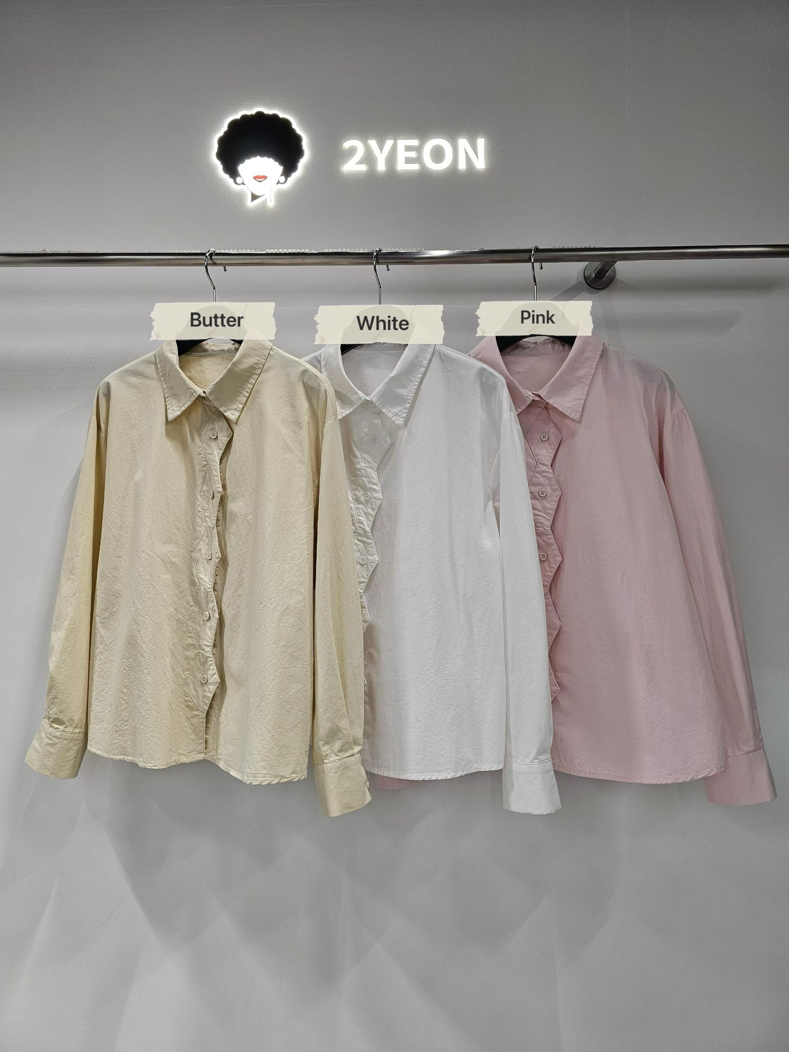 NY12 / Zig Zag Button Placket Shirt