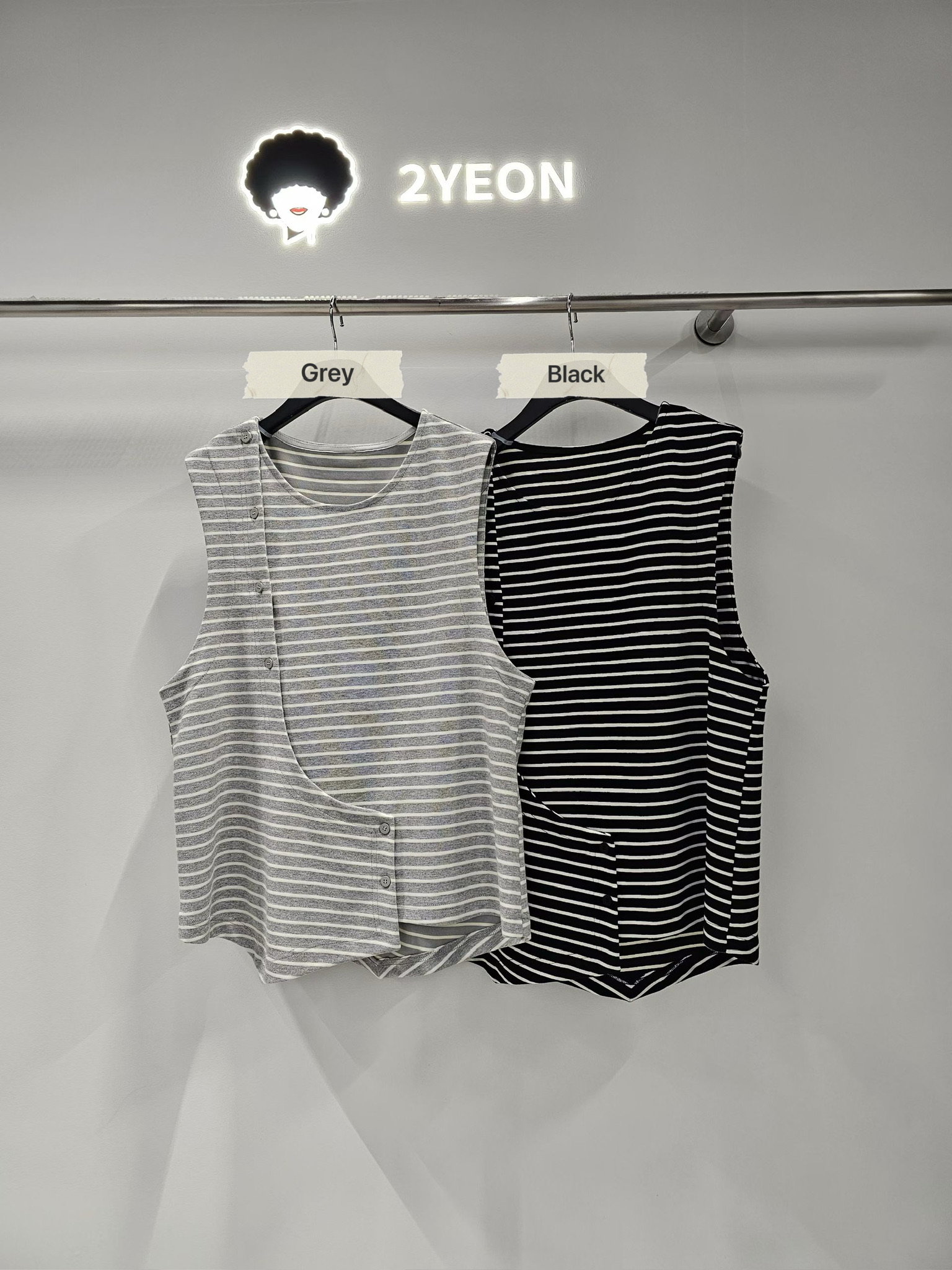 NY13 / Overlap Stripe Vest Top