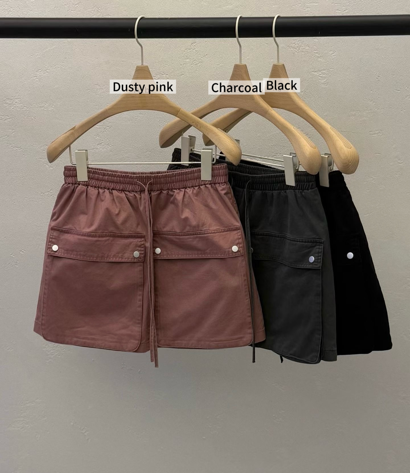 GA41 / ELASTIC WAISTBAND SKORTS WITH OVERSIZED POCKETS