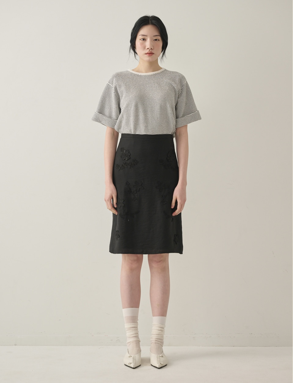 DD06 / Color Block Half Sleeve Knit