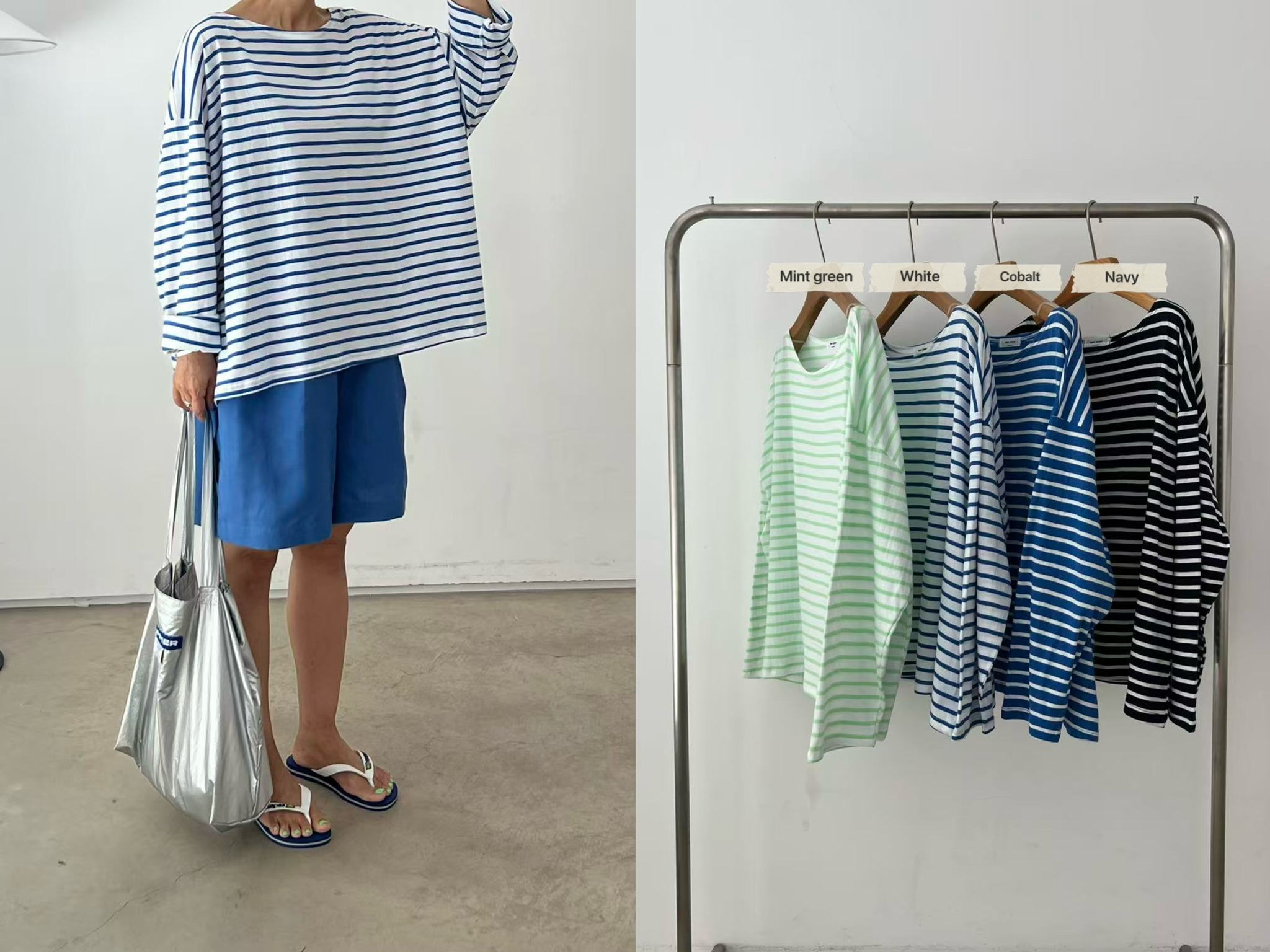 VN35 / ROUND NECKLINE STRIPE TEE